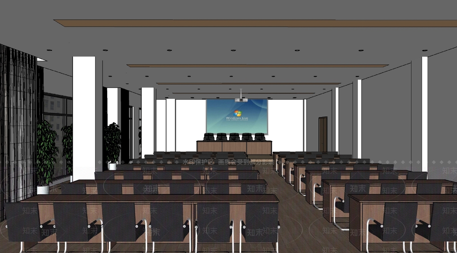 现代党建报告厅SU模型下载【ID:1139095712】