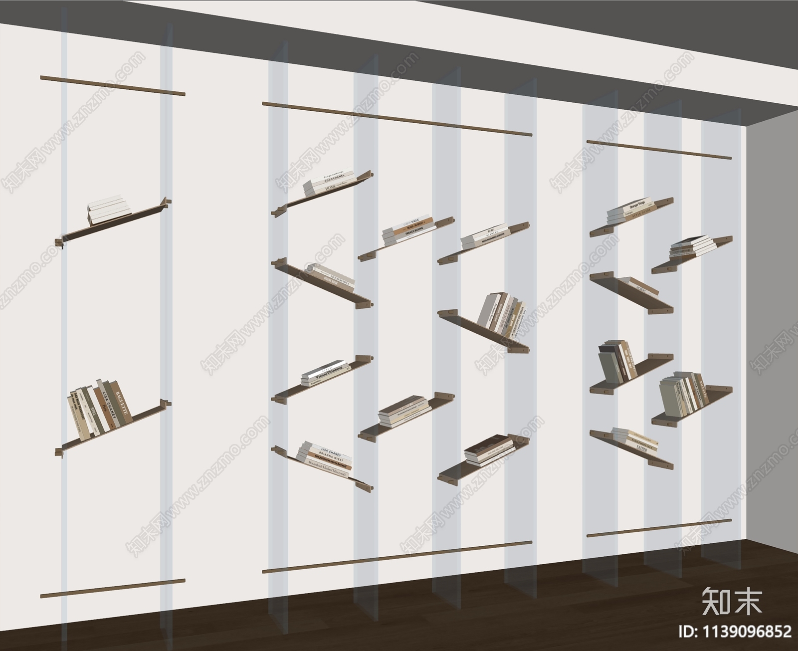 现代亚克力书架SU模型下载【ID:1139096852】