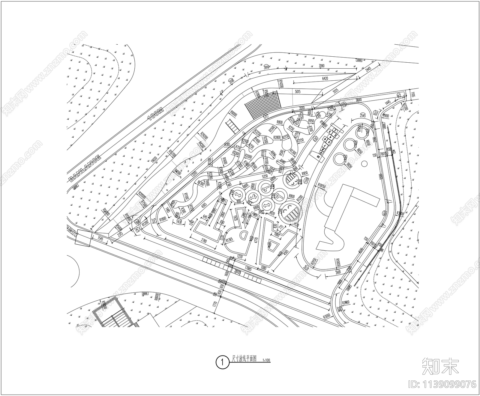 现代小区儿童活动区cad施工图下载【ID:1139099076】