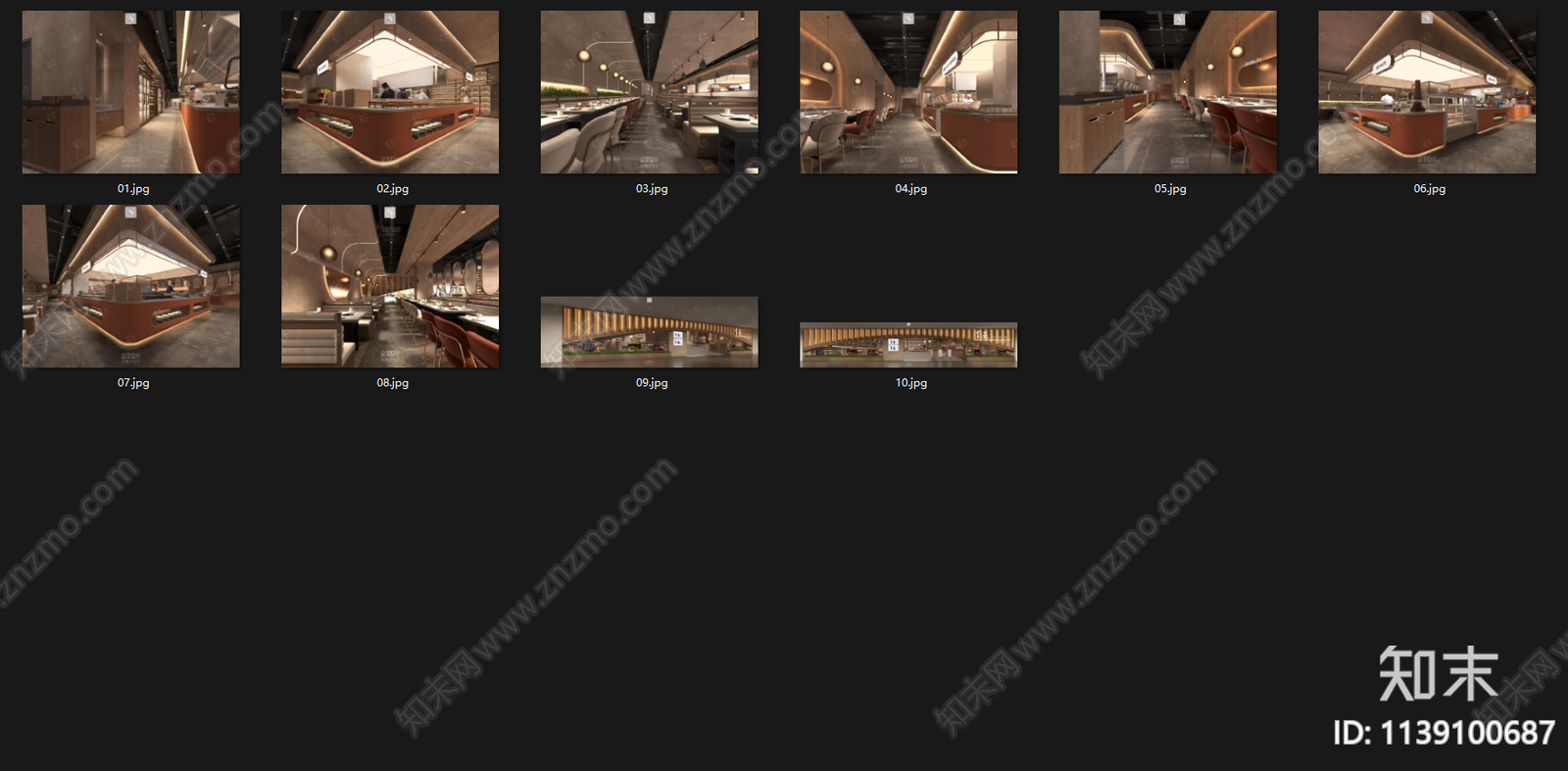 1000平方自助餐施工图cad施工图下载【ID:1139100687】