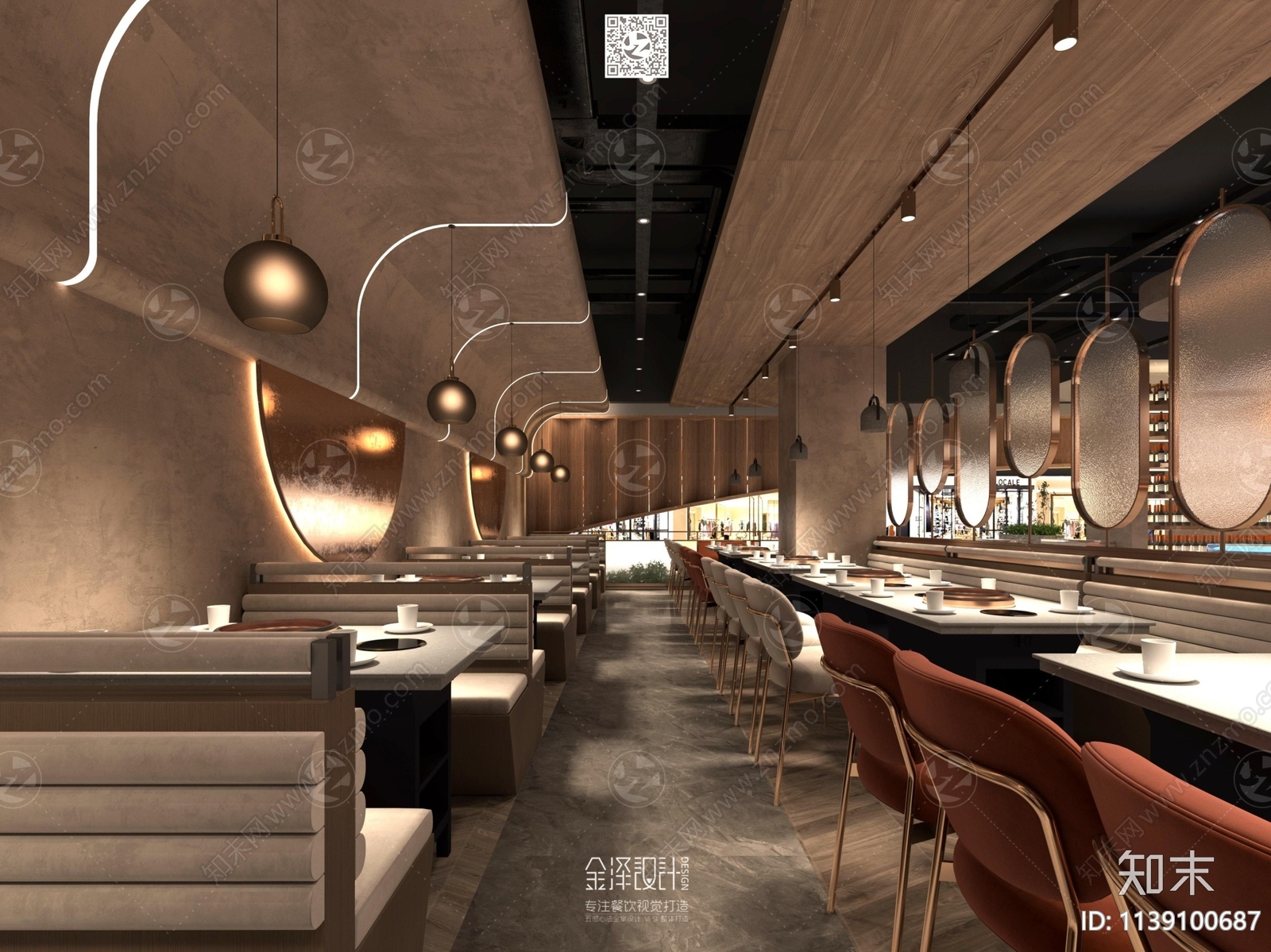 1000平方自助餐施工图cad施工图下载【ID:1139100687】