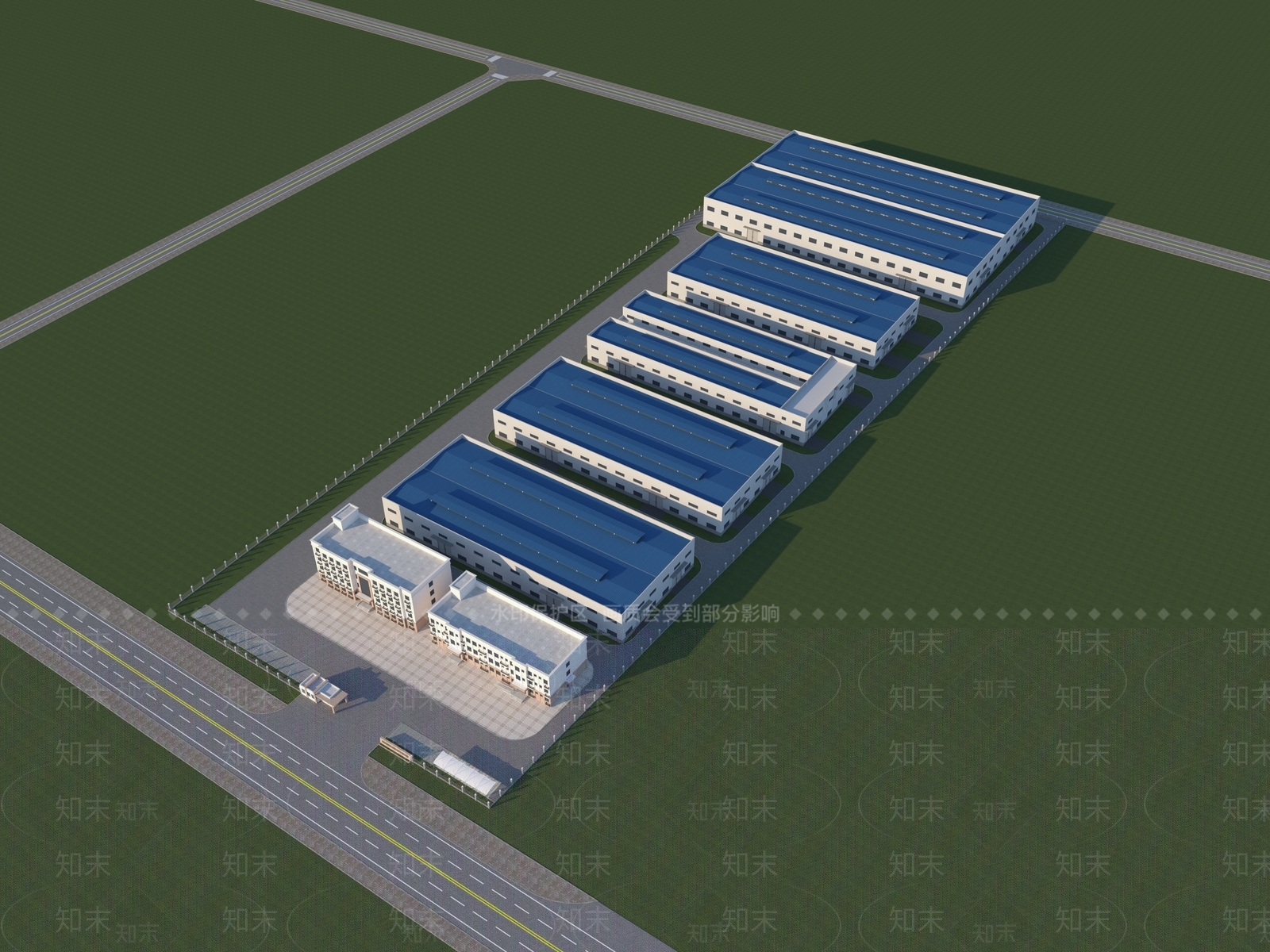 现代工业厂房3D模型下载【ID:1139111278】