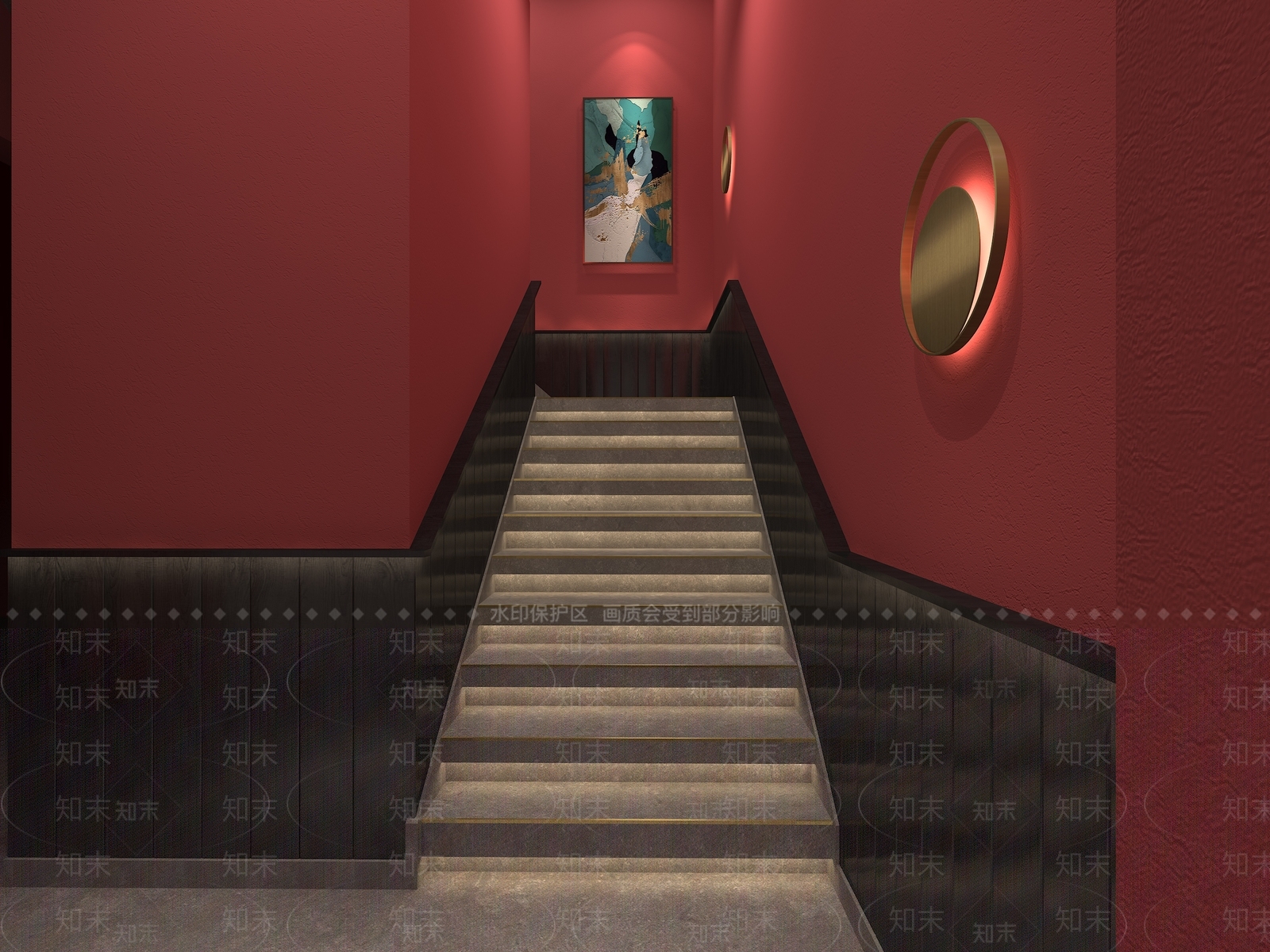 现代楼梯间3D模型下载【ID:1139120288】