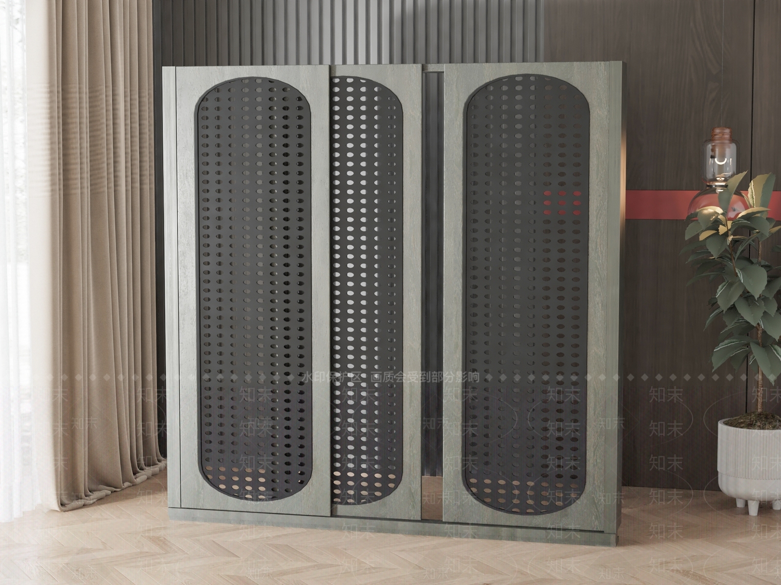 北欧推拉门3D模型下载【ID:1139121510】