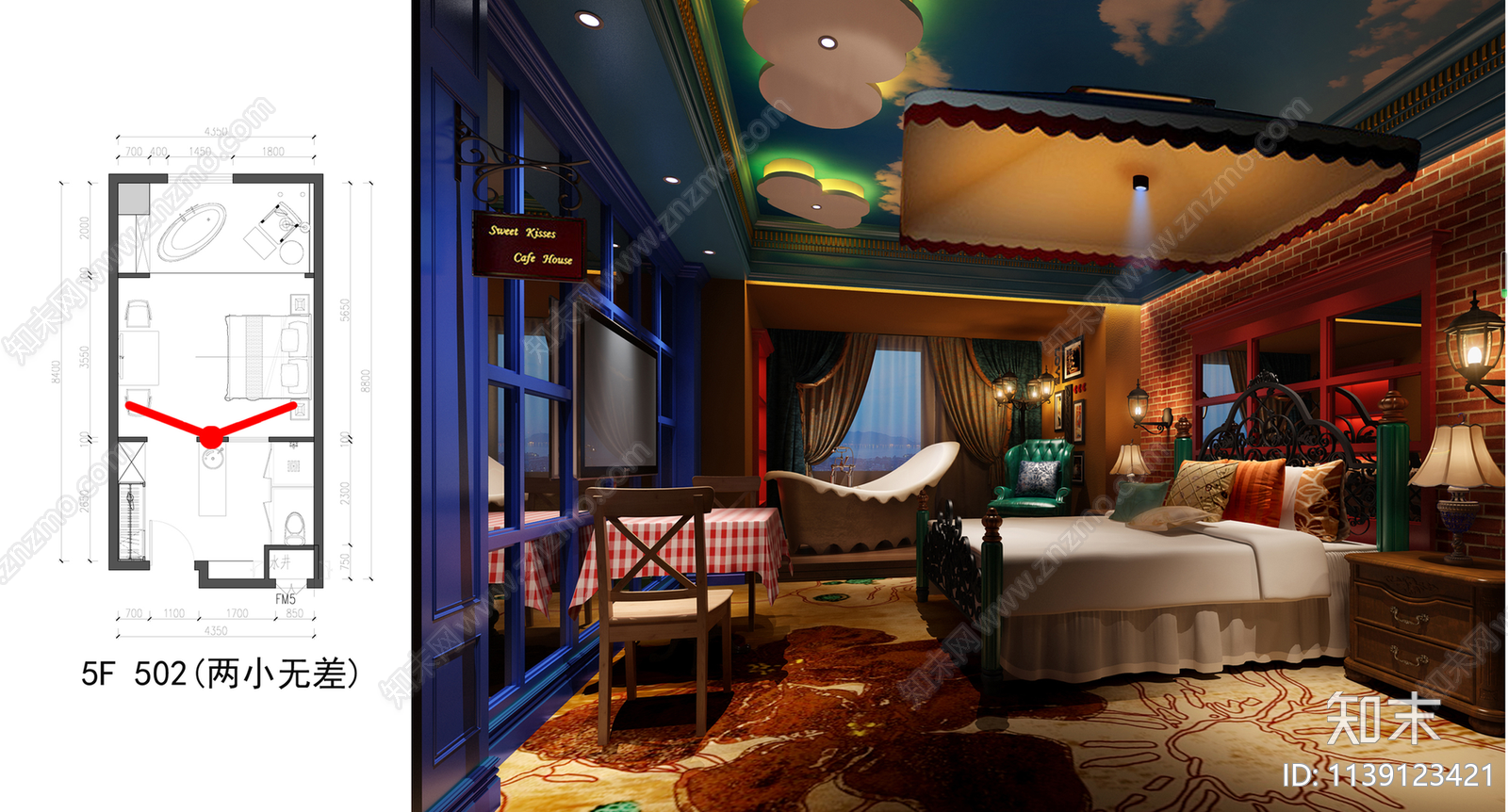 主题酒店客房全套施工图下载【ID:1139123421】