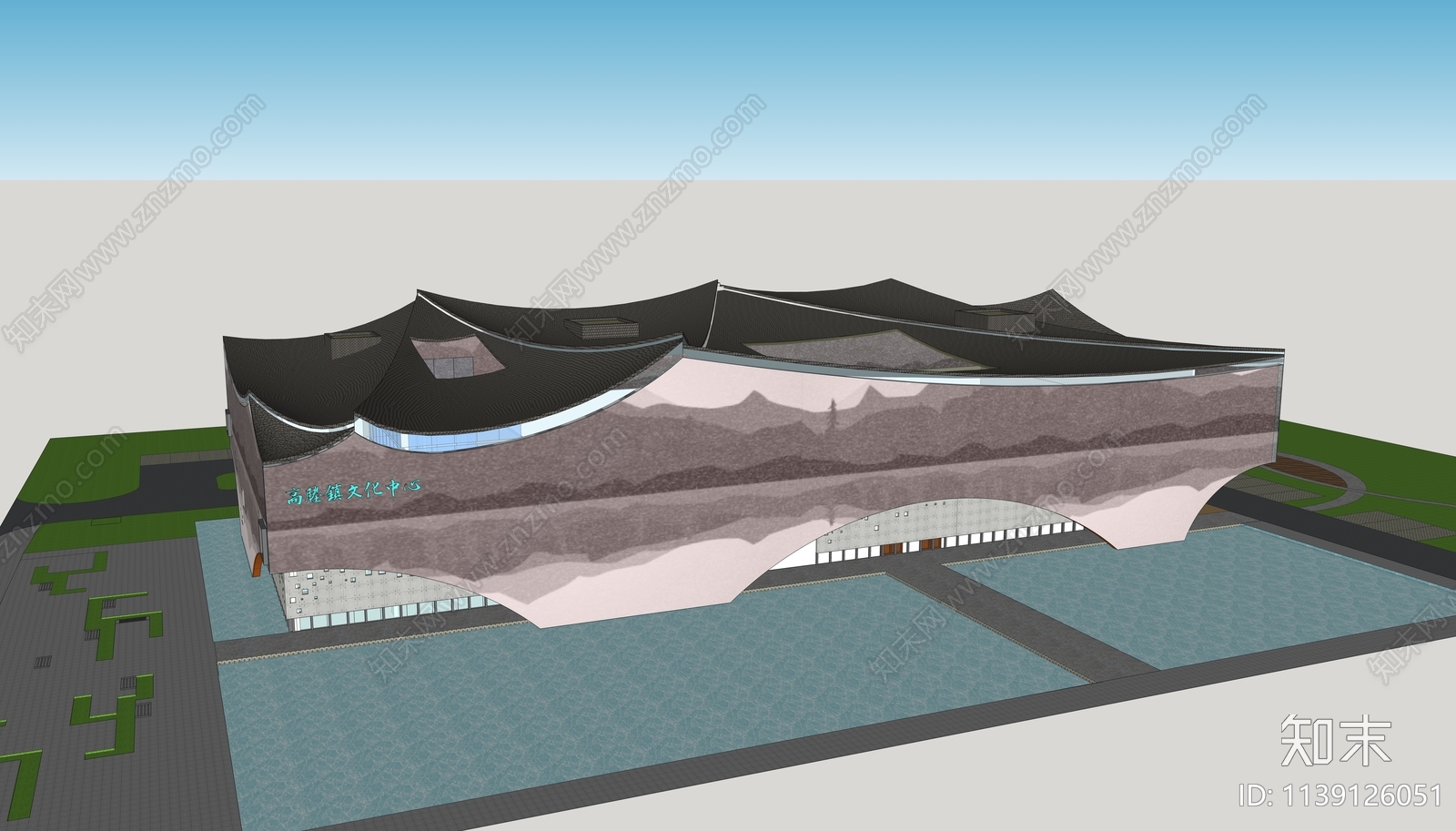 现代文化中心文化展览馆SU模型下载【ID:1139126051】