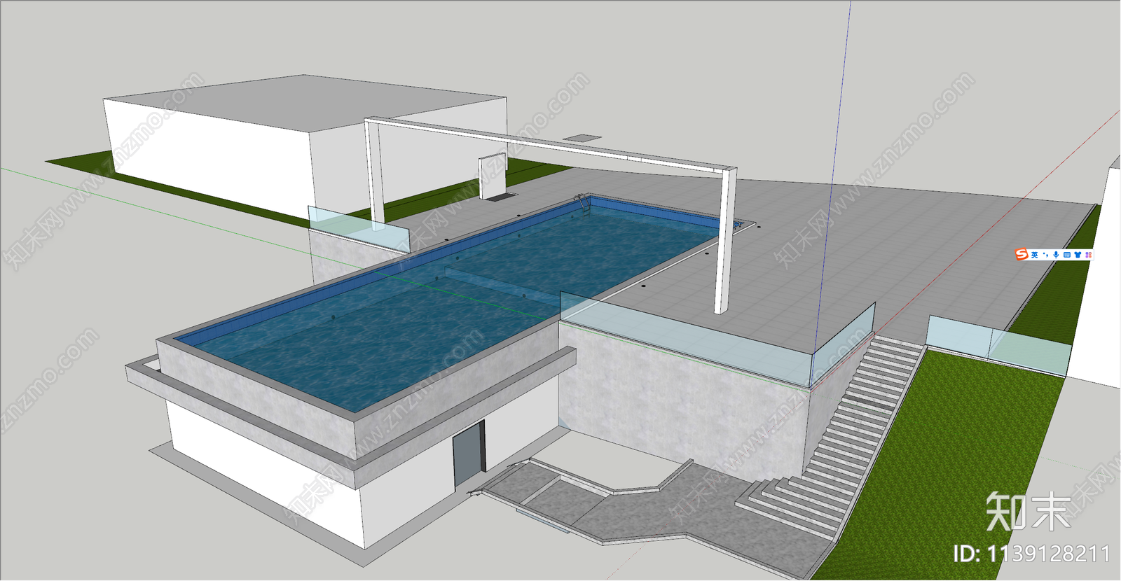现代悬崖泳池SU模型下载【ID:1139128211】