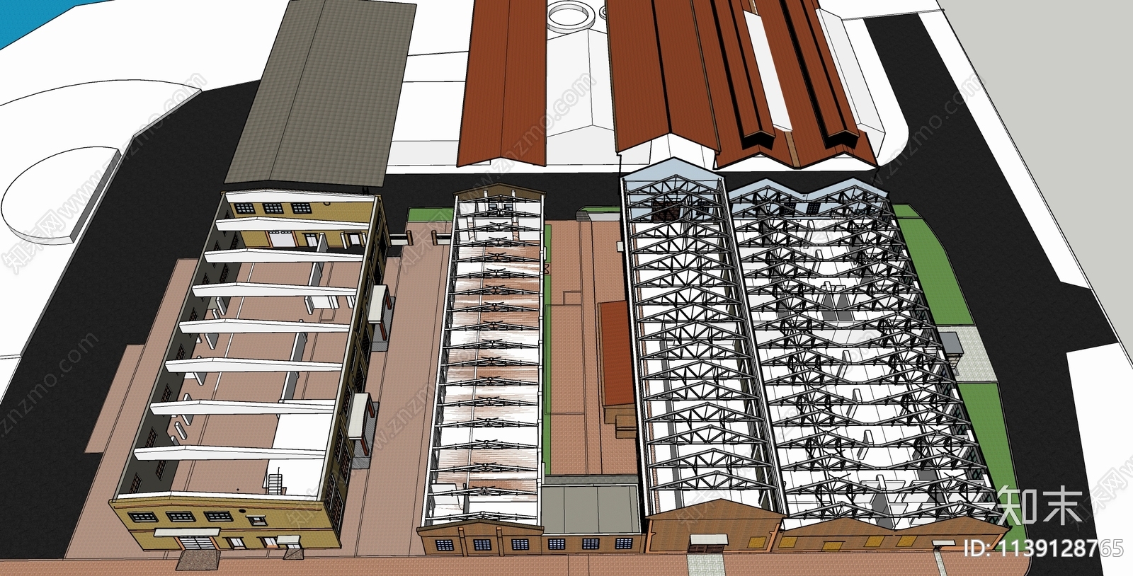 工业风厂房SU模型下载【ID:1139128765】