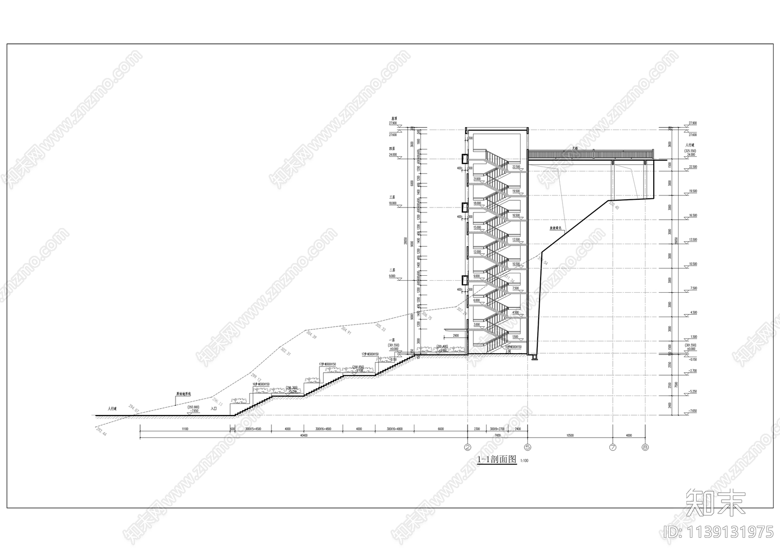 高铁片区半环路大梯道工程cad施工图下载【ID:1139131975】