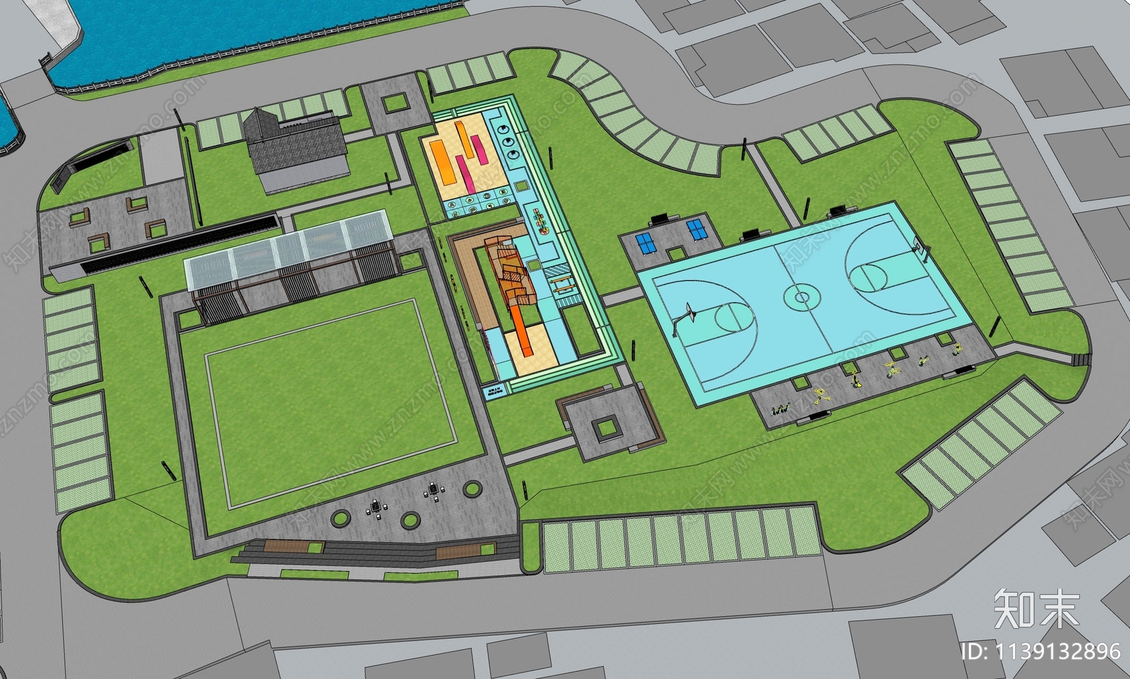 现代社区景观公园SU模型下载【ID:1139132896】