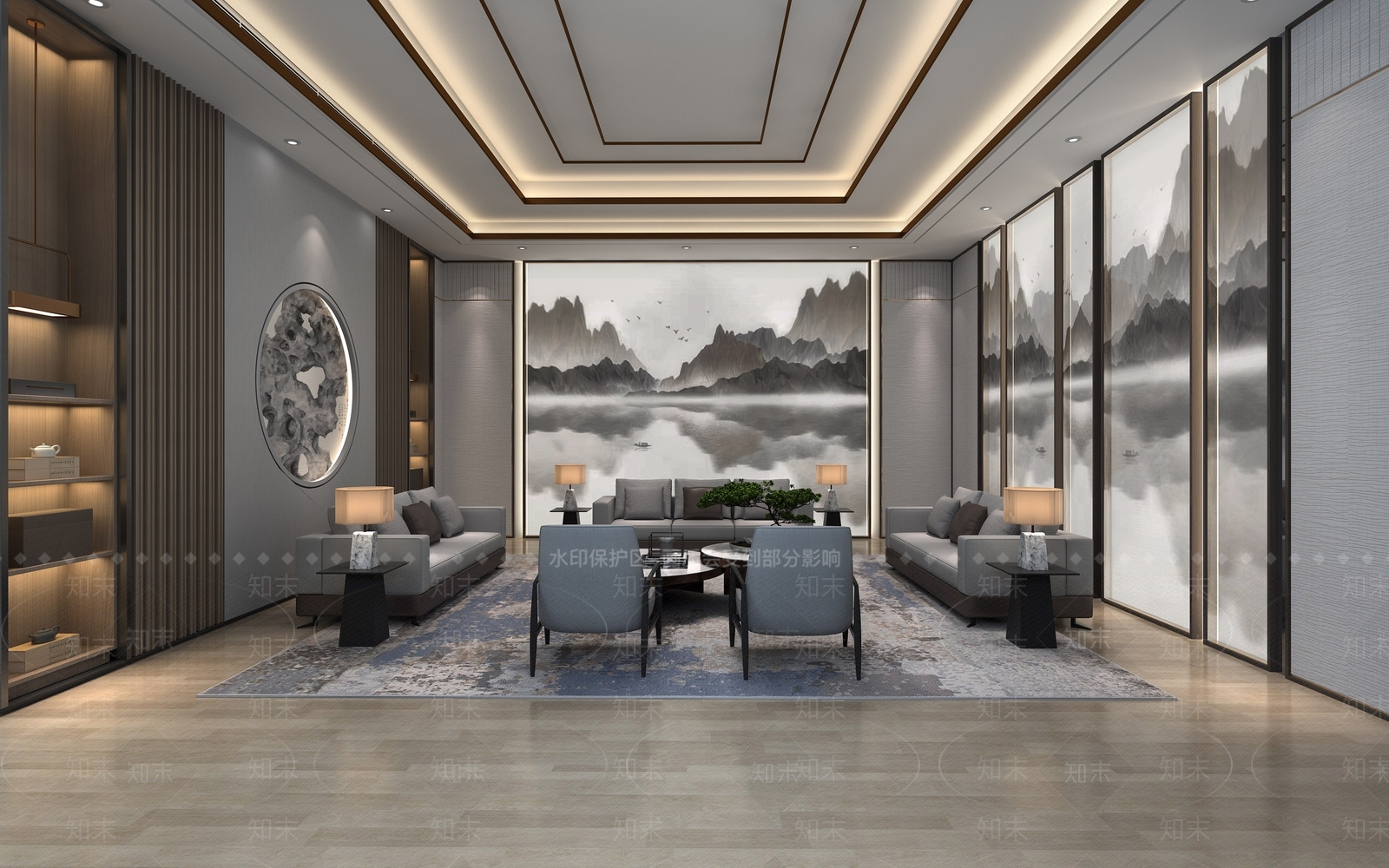 中式会客厅3D模型下载【ID:1139139606】