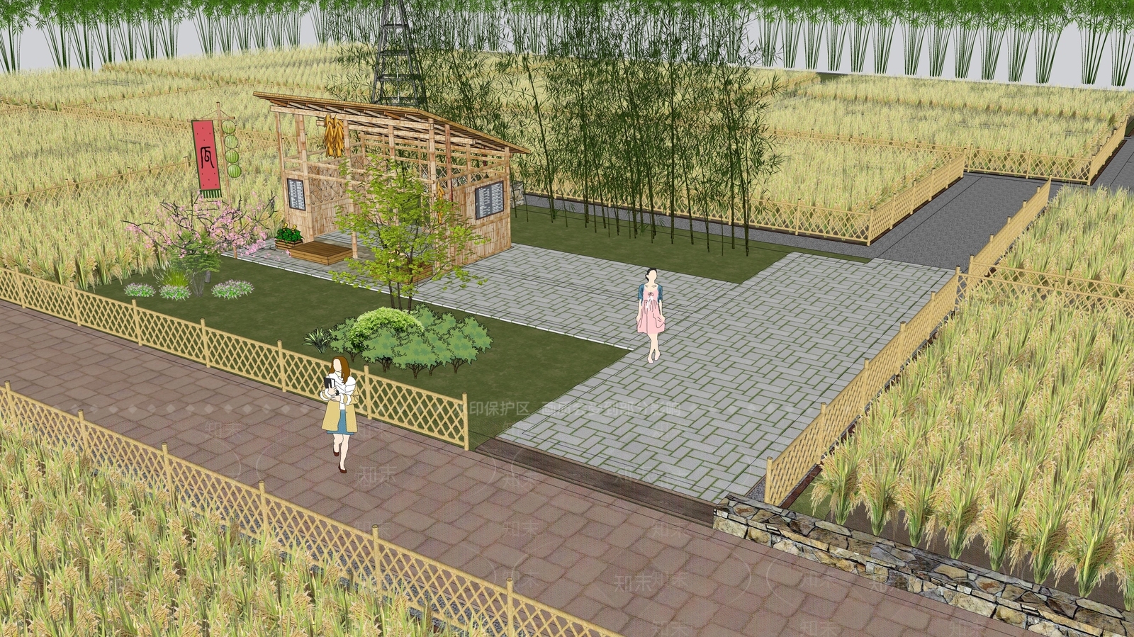 现代乡村公园SU模型下载【ID:1148716636】