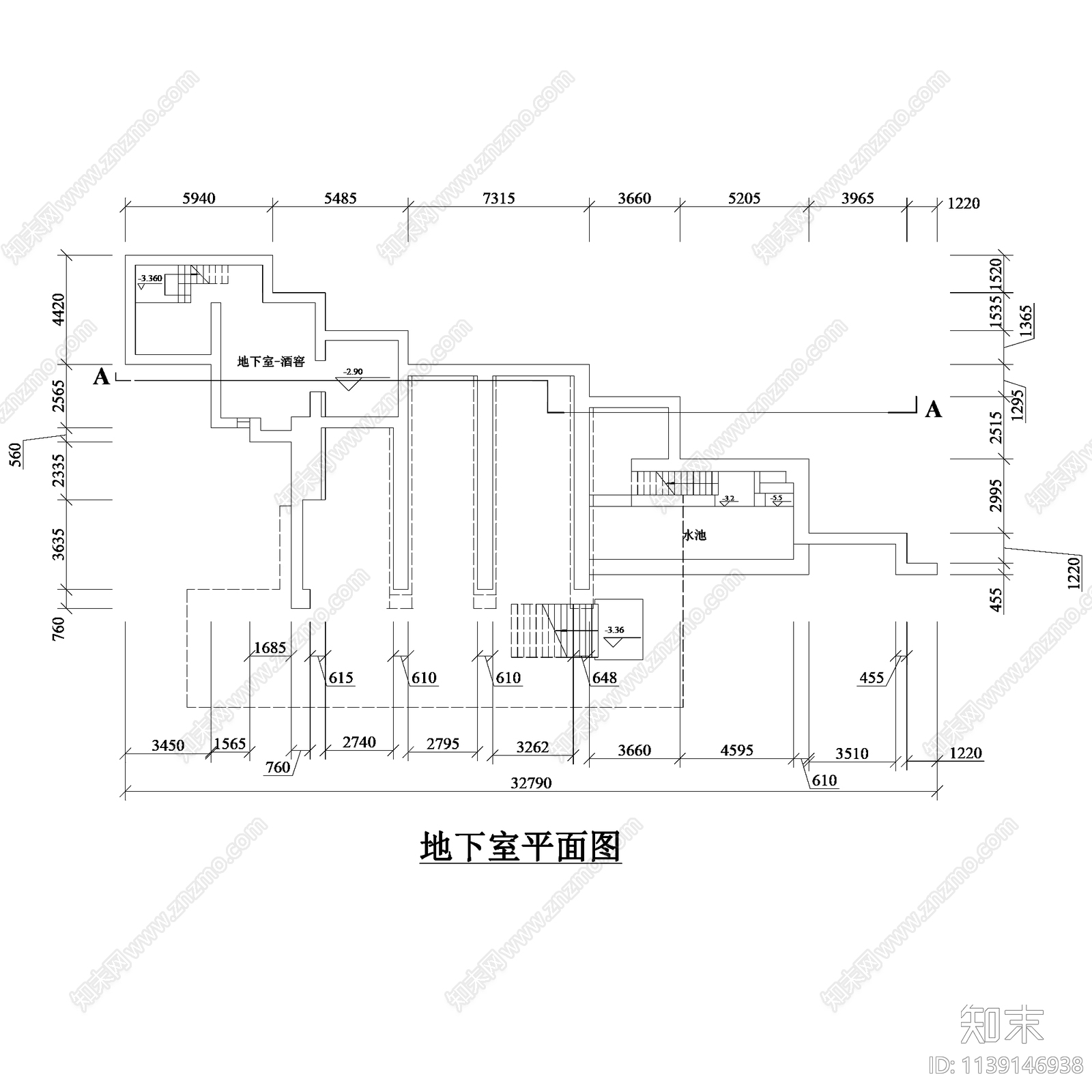 赖特流水别墅建筑施工图下载【ID:1139146938】