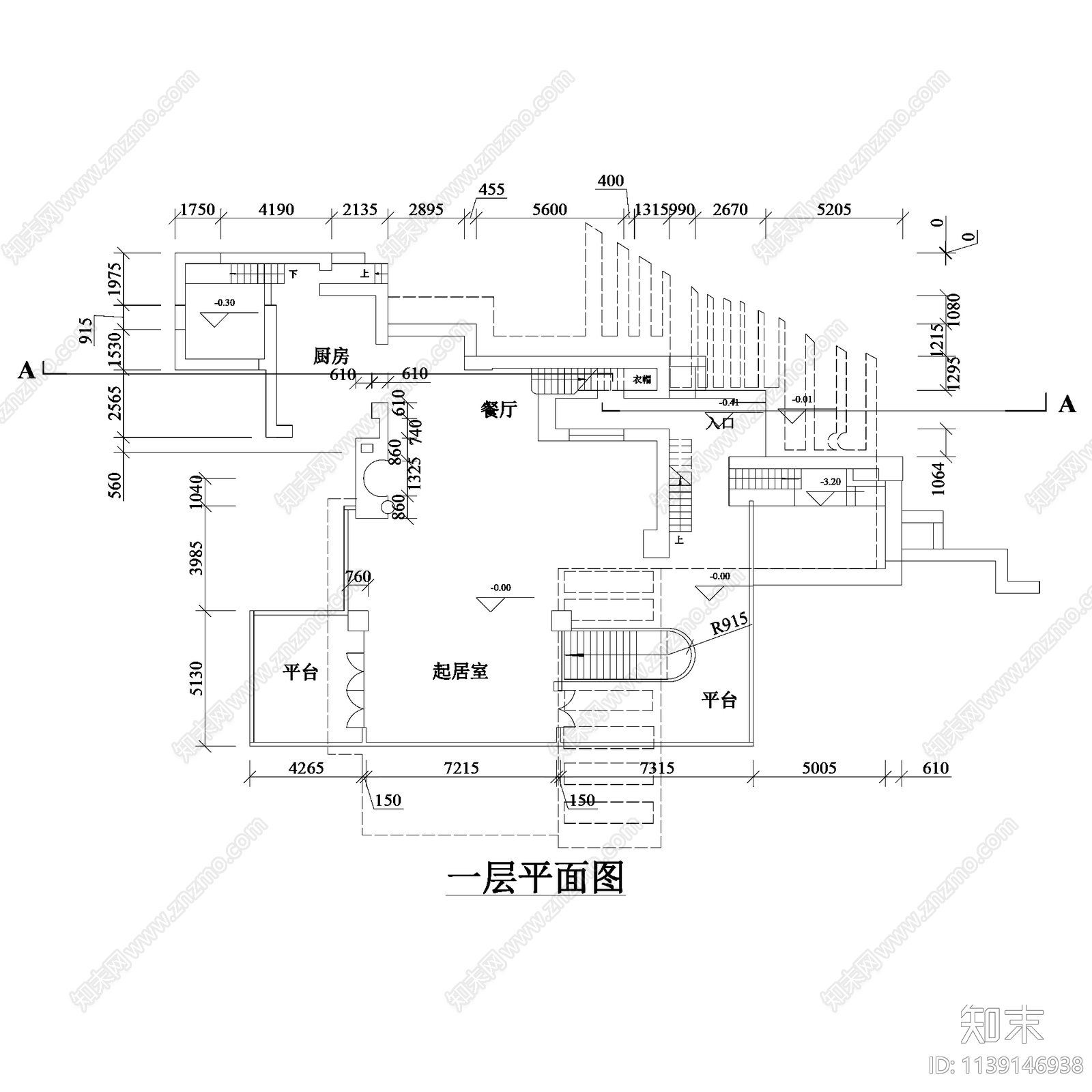 赖特流水别墅建筑施工图下载【ID:1139146938】