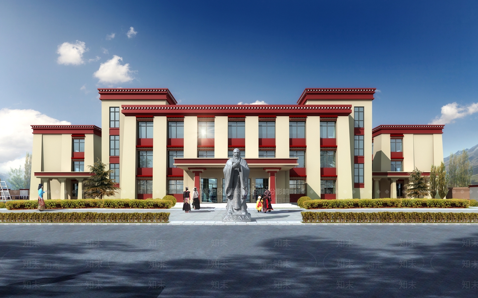 藏式学校外观3D模型下载【ID:1139152702】