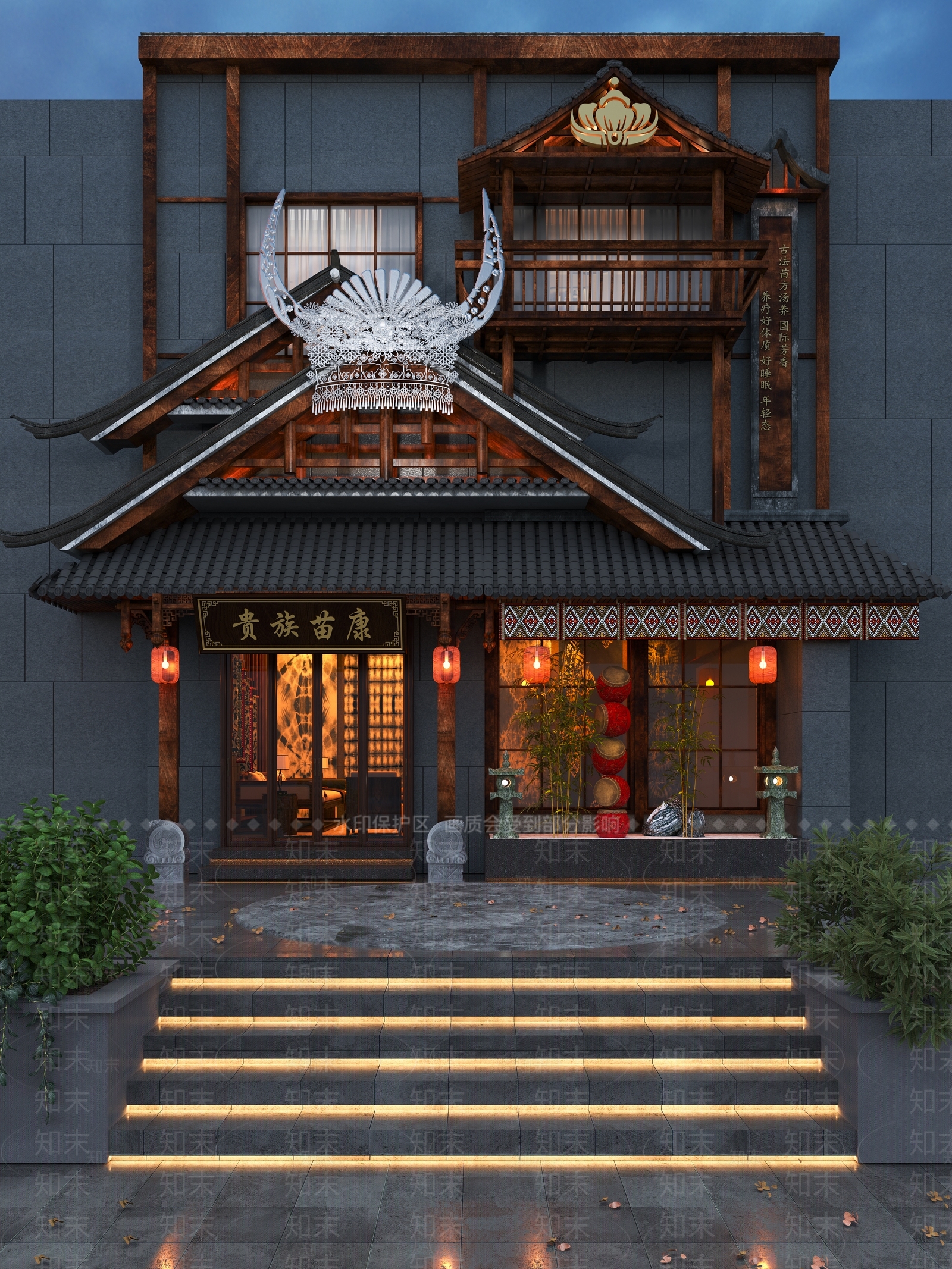 中式门头门面3D模型下载【ID:1139179864】