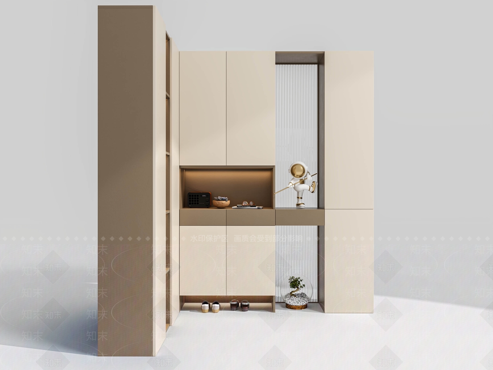 现代鞋柜3D模型下载【ID:1139152996】