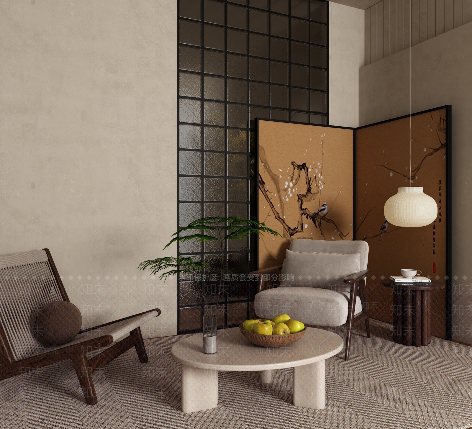 侘寂风桌椅组合3D模型下载【ID:1139156162】