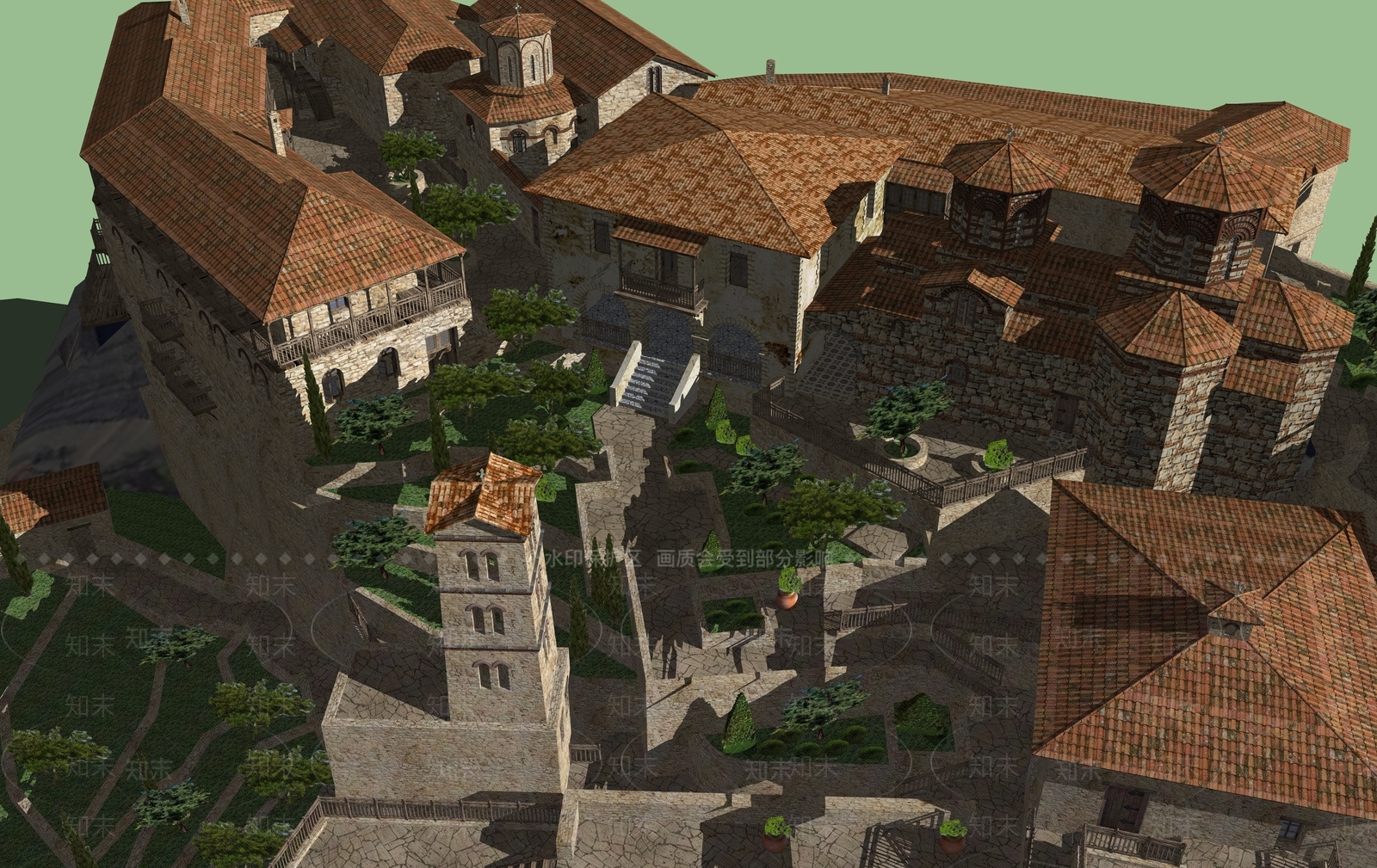 欧式城堡风格建筑SU模型下载【ID:1139157323】