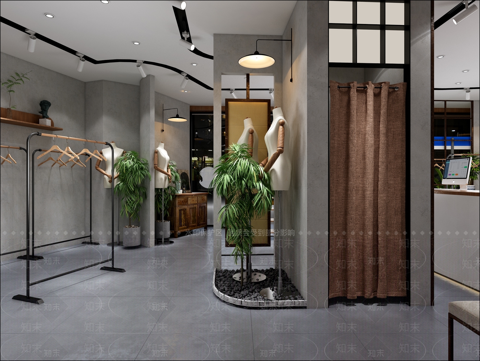 现代男士服装店3D模型下载【ID:1139158251】