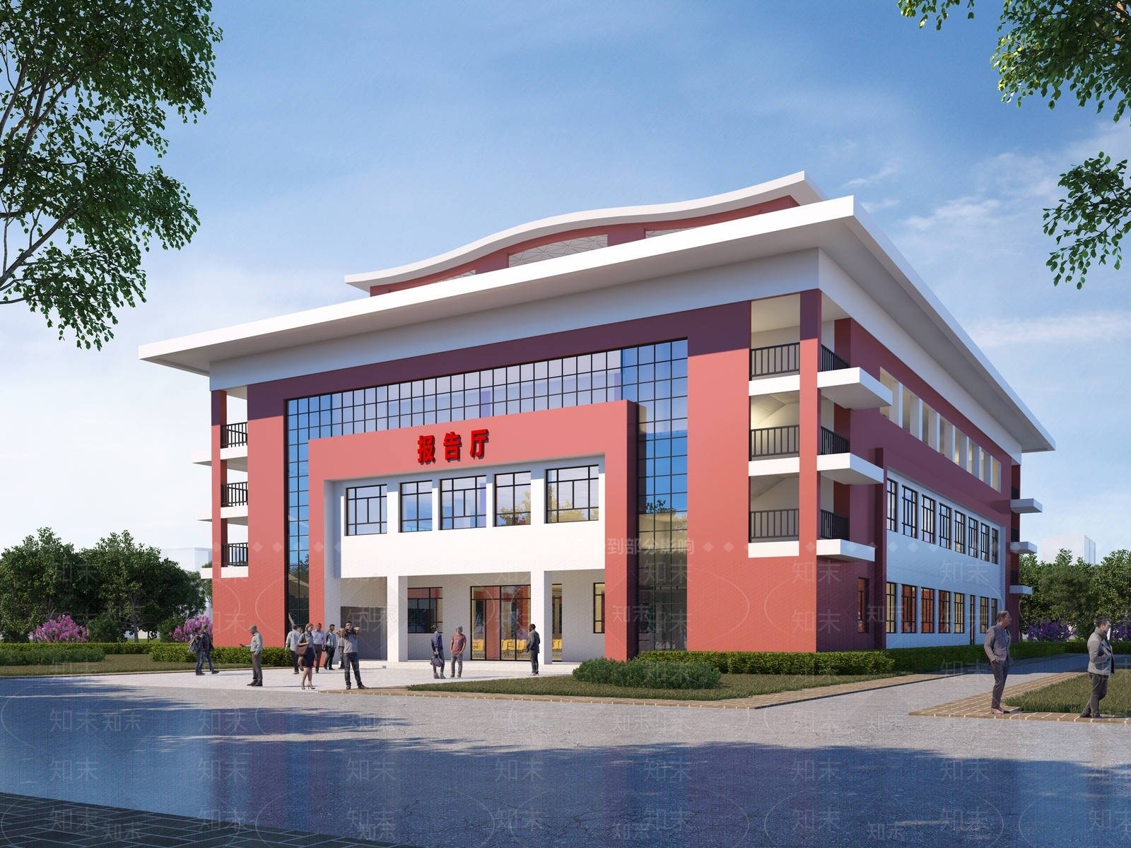 现代学校外观3D模型下载【ID:1139169045】