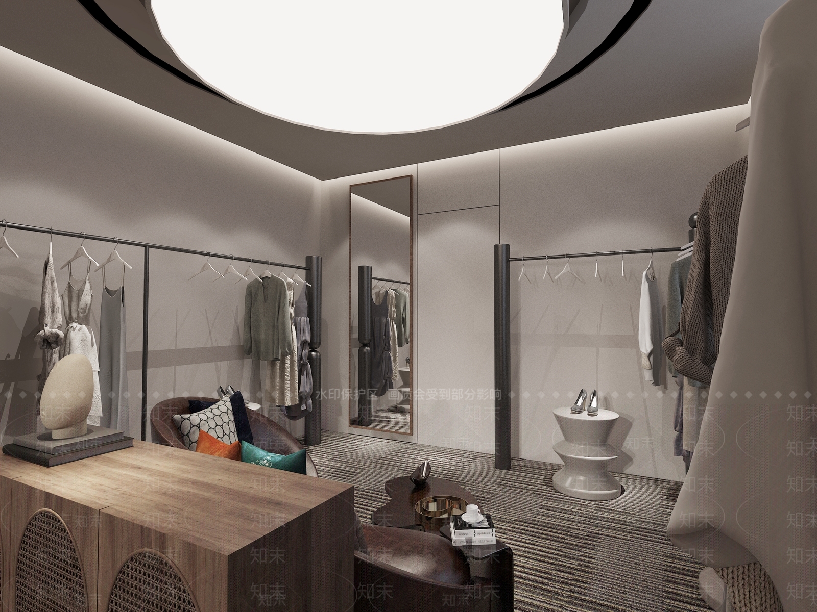 侘寂风服装鞋店3D模型下载【ID:1139183265】