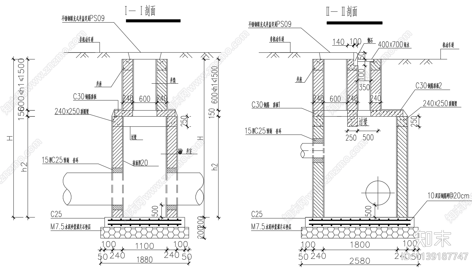 方形雨水检查井盖板配筋cad施工图下载【ID:1139187747】