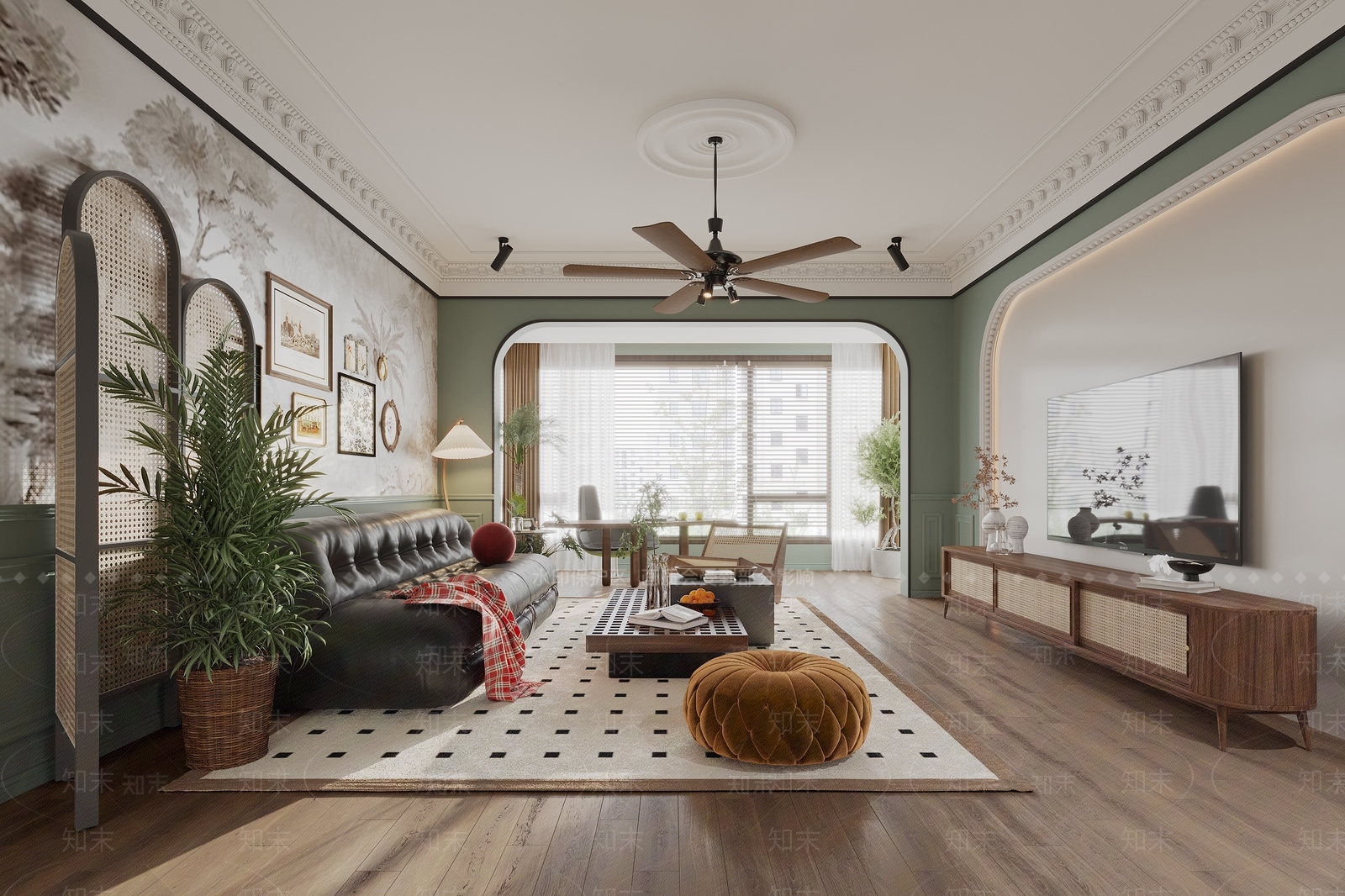 法式家居餐厅3D模型下载【ID:1221630172】