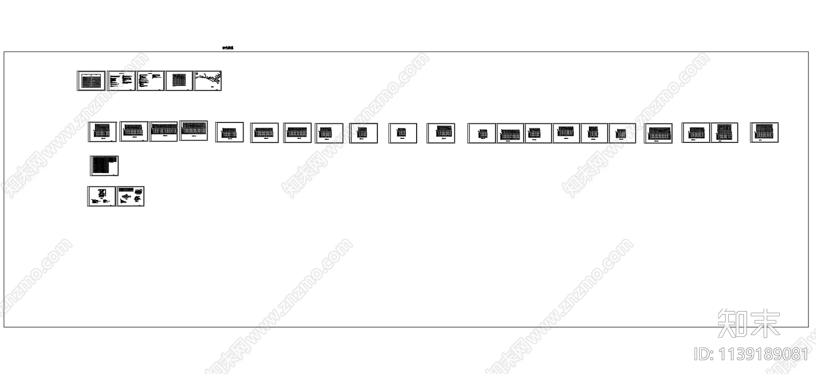 新农村小镇污水管网布置cad施工图下载【ID:1139189081】