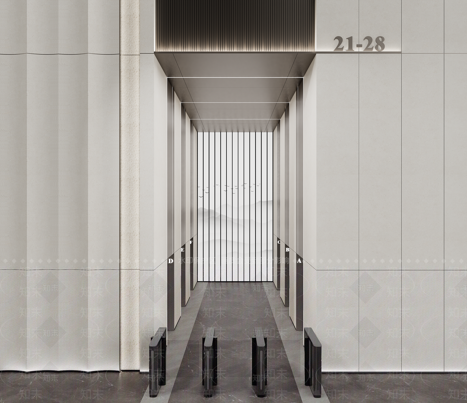 现代公司电梯厅SU模型下载【ID:1139192427】