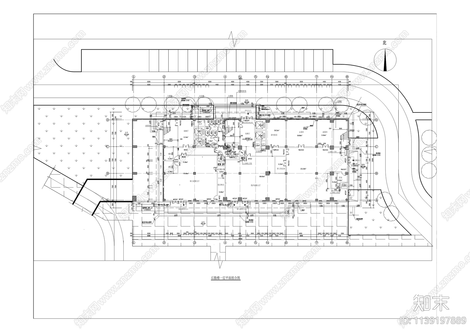 第九人民医院建筑cad施工图下载【ID:1139197889】