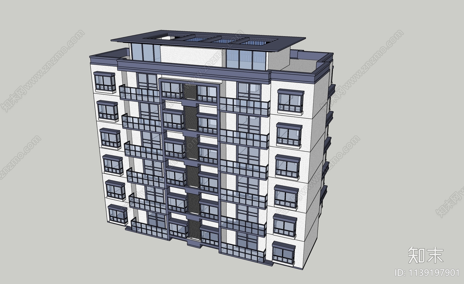 现代多层住宅SU模型下载【ID:1139197901】