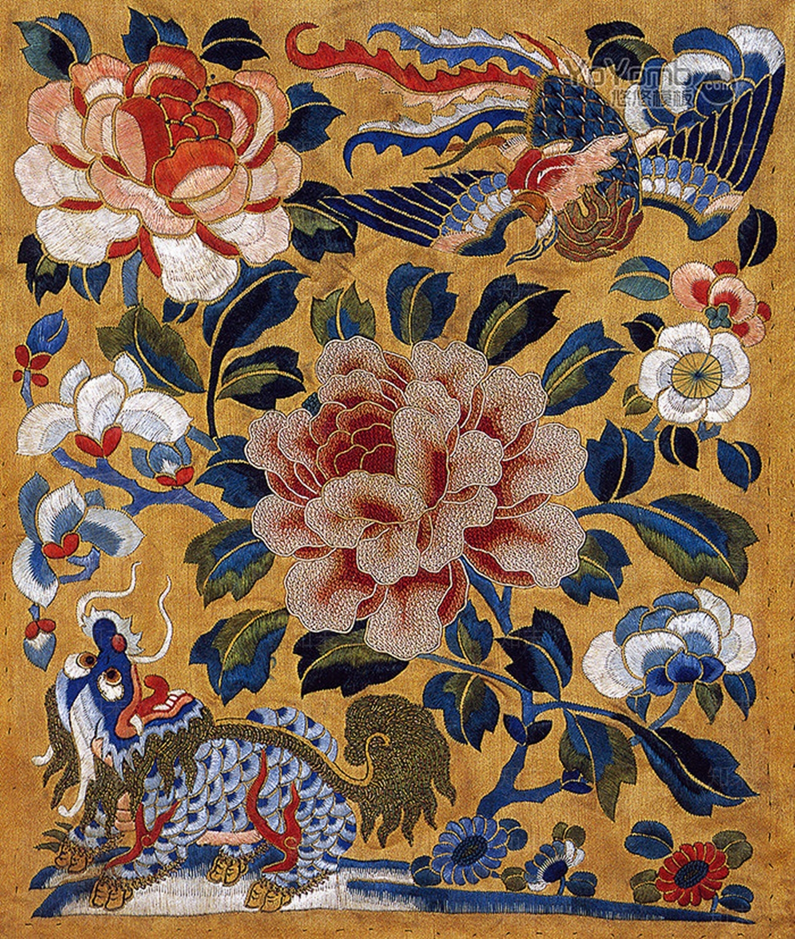 中式传统刺绣图案贴图下载【ID:1139202945】