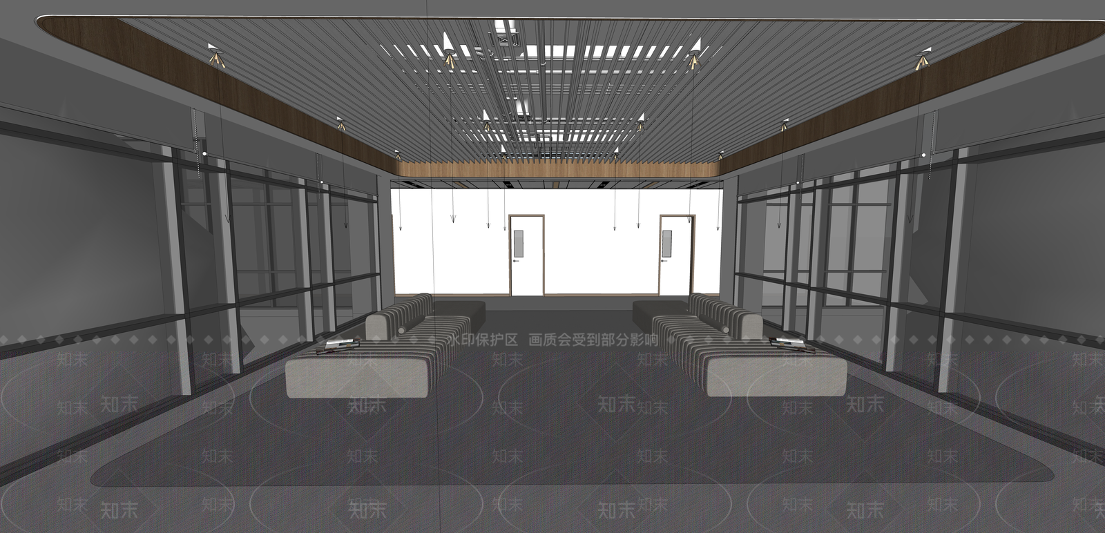 现代中庭休息区域SU模型下载【ID:1139208586】