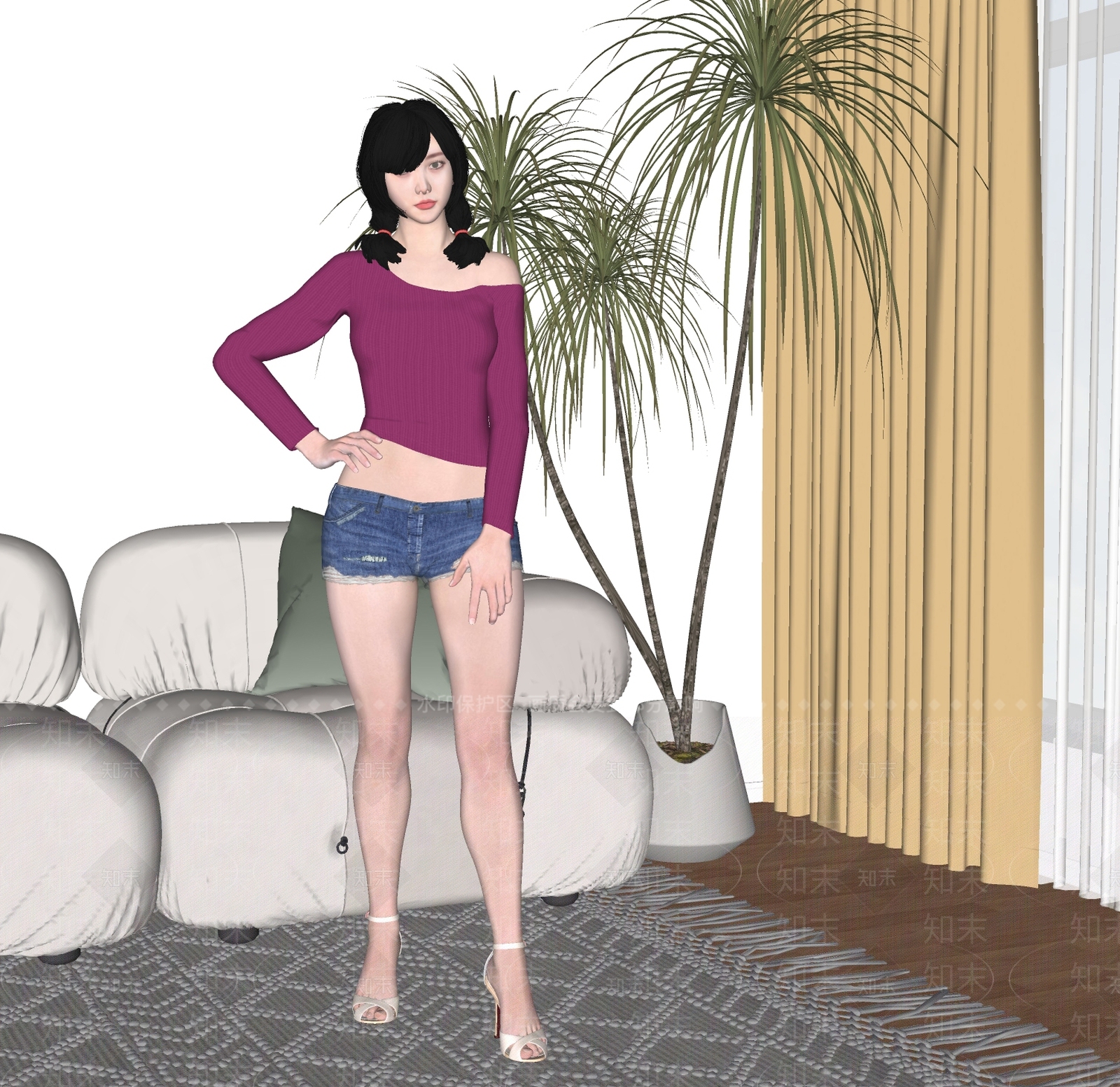 女人SU模型下载【ID:1139267216】