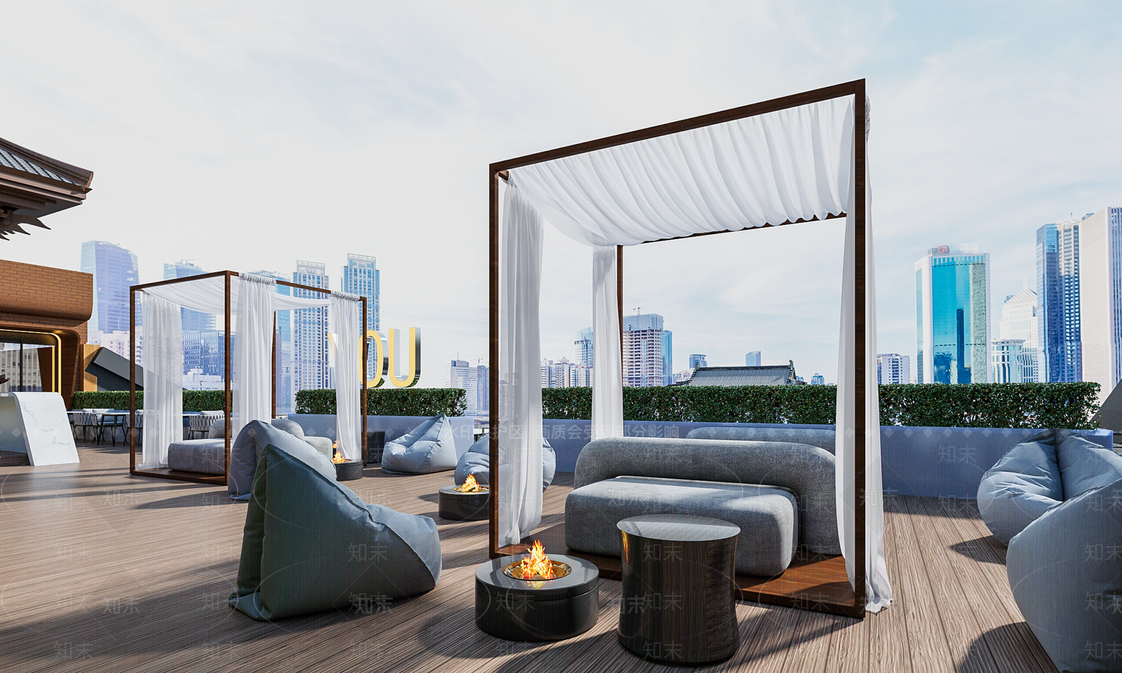 现代露台奶茶简餐外摆SU模型下载【ID:1139222802】