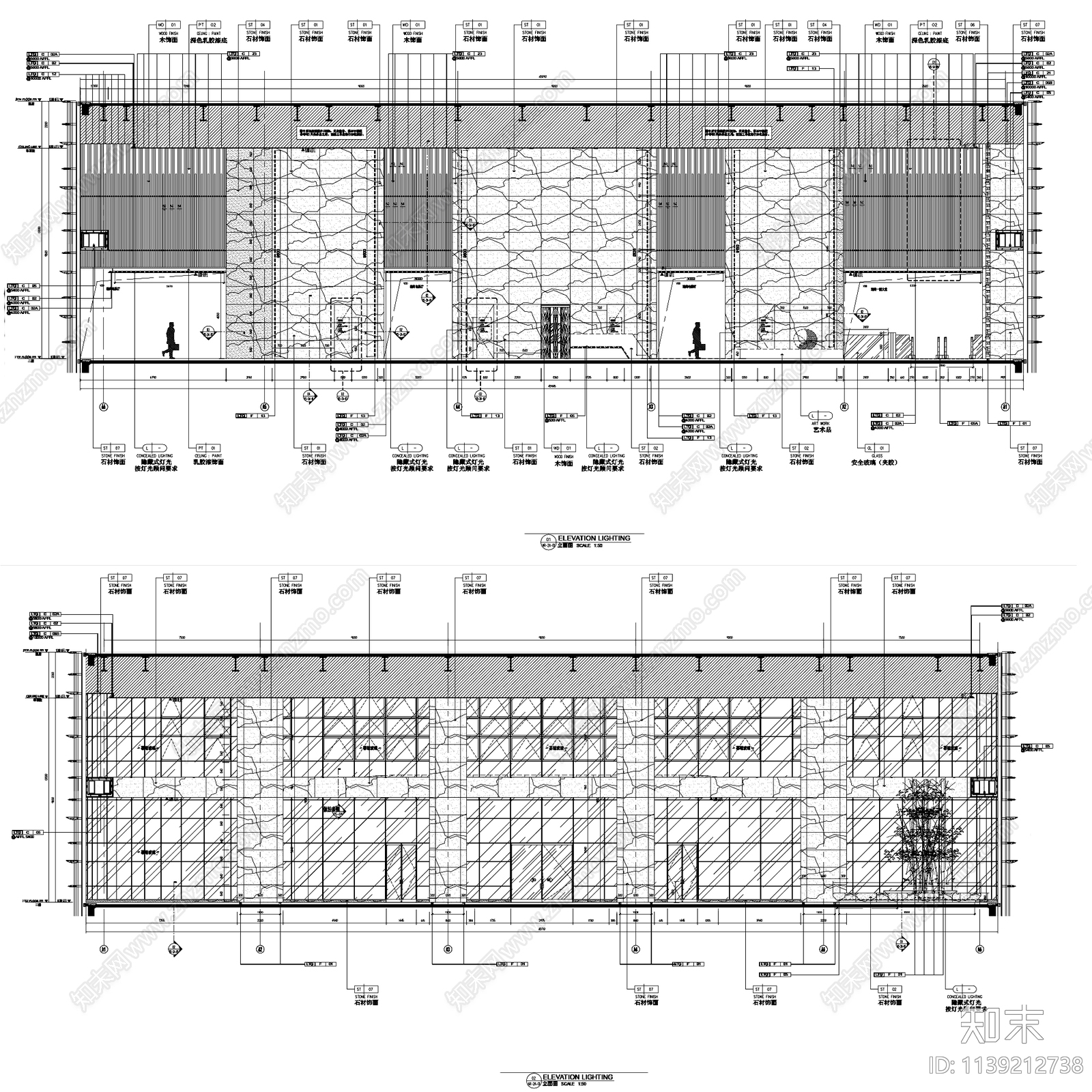 深圳南山万豪办公大堂cad施工图下载【ID:1139212738】