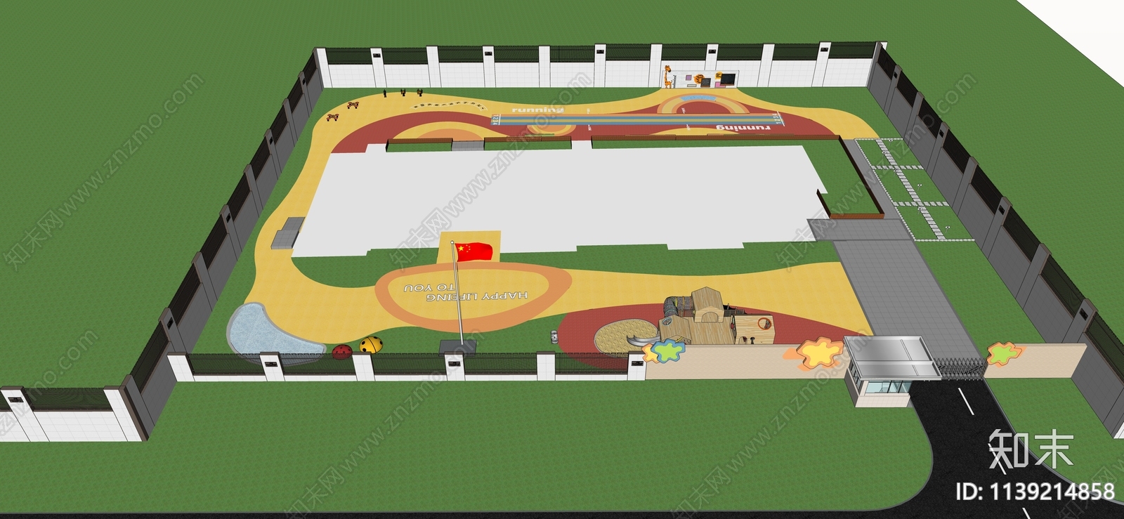现代幼儿园校园景观SU模型下载【ID:1139214858】