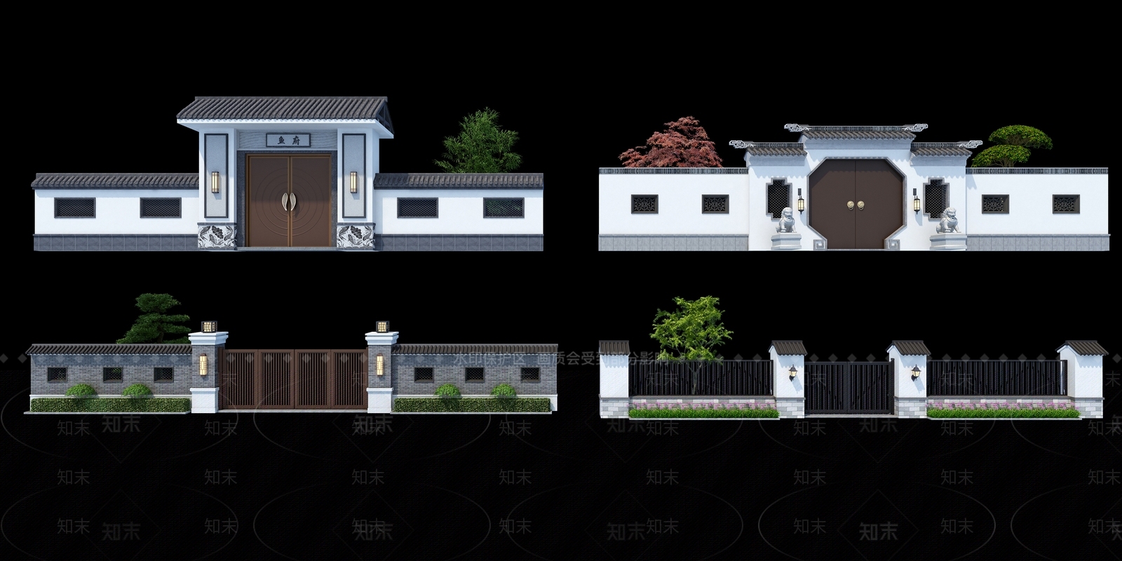 中式入口大门3D模型下载【ID:1139215564】