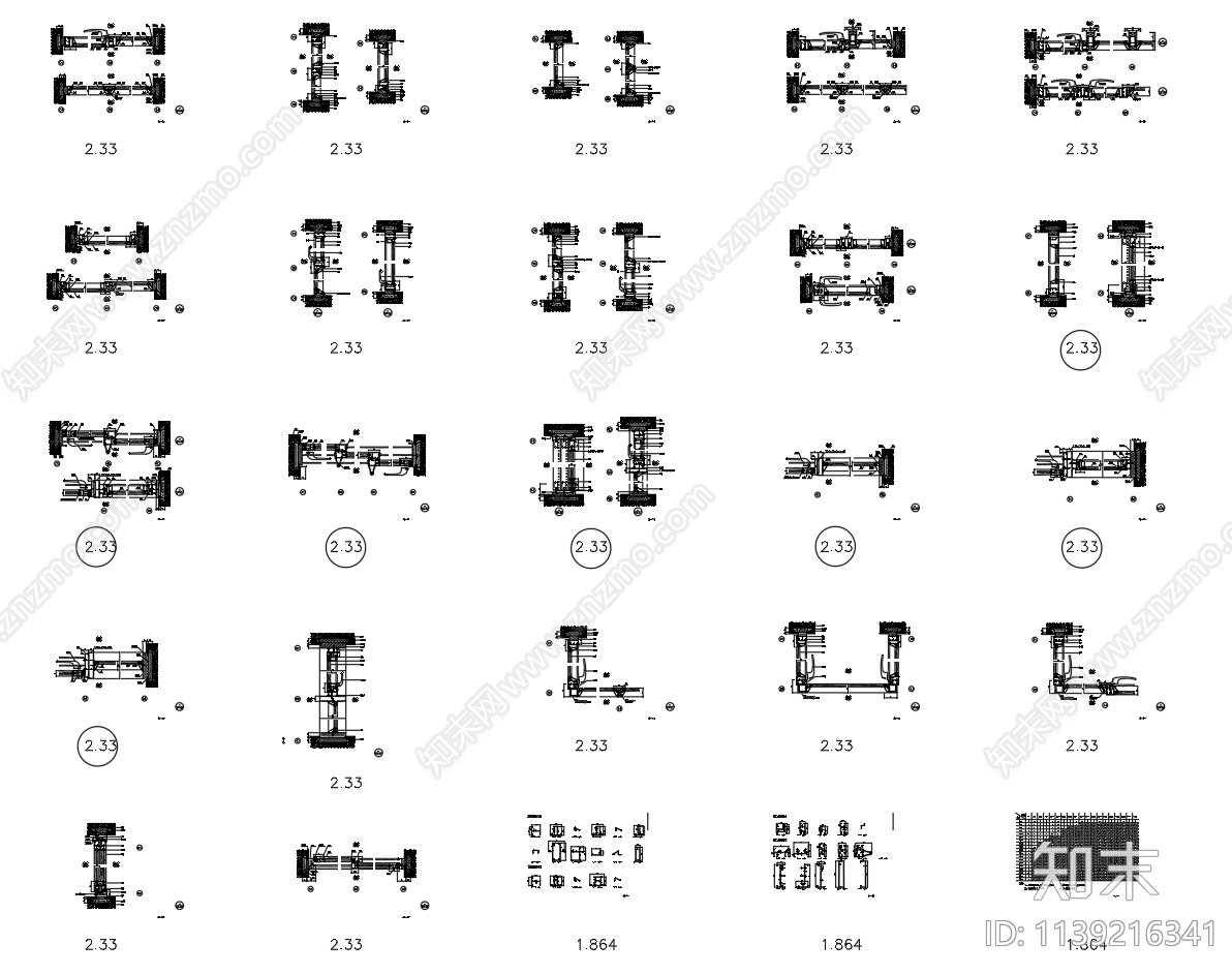 标准化铝合金窗户节点施工图下载【ID:1139216341】