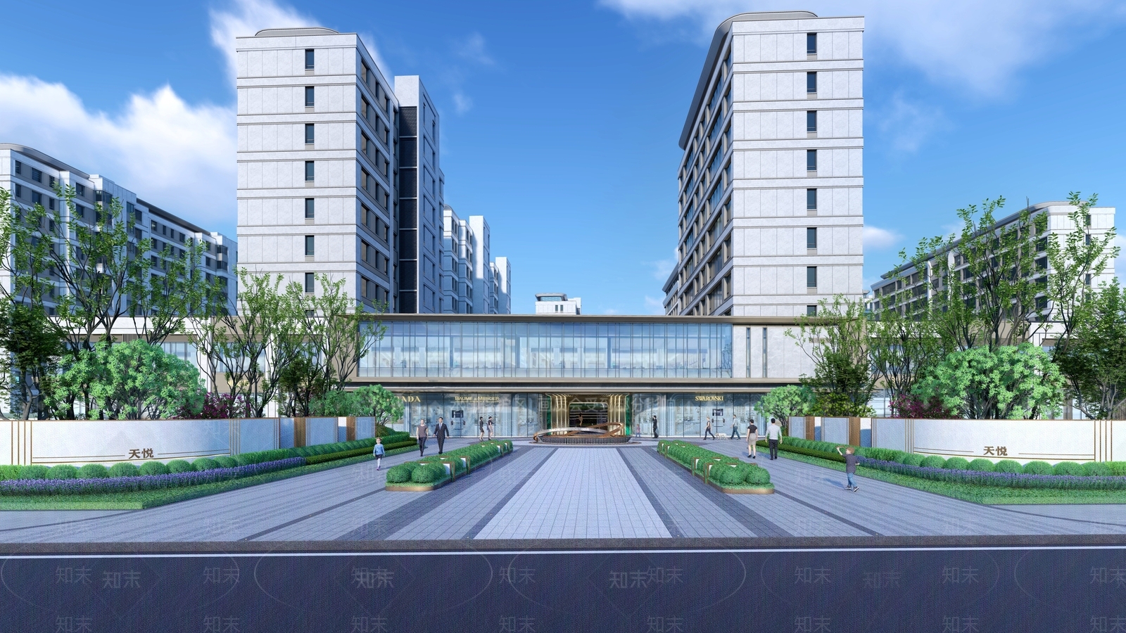 现代小区景观SU模型下载【ID:1139218156】