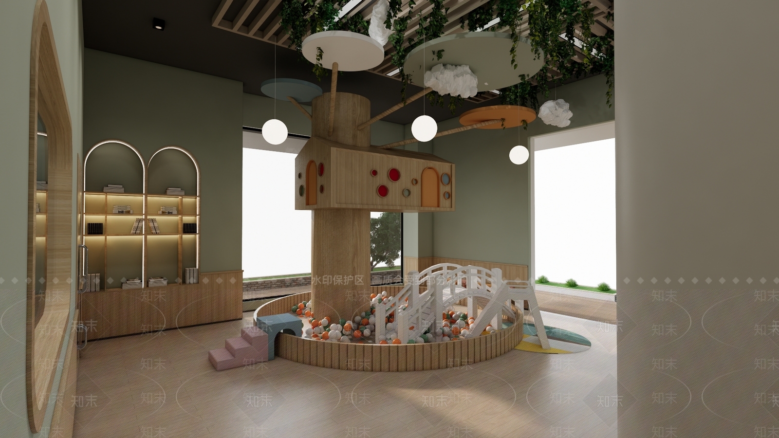 现代幼儿园建筑SU模型下载【ID:1139223779】