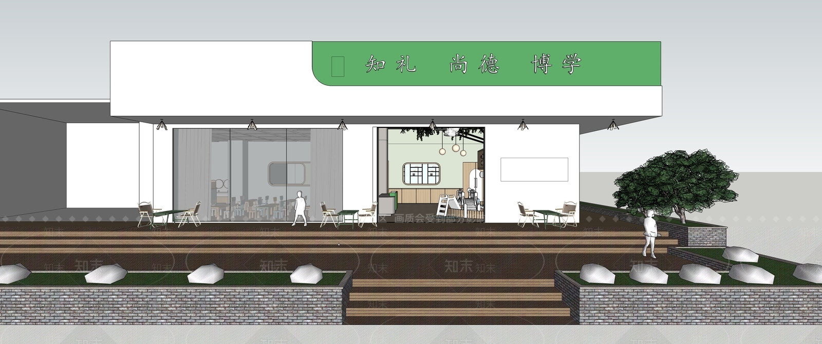 现代幼儿园建筑SU模型下载【ID:1139223779】