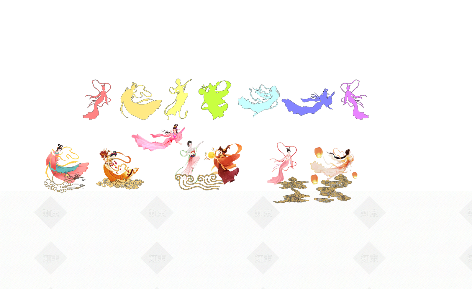 现代七仙女雕塑小品SU模型下载【ID:1139225949】