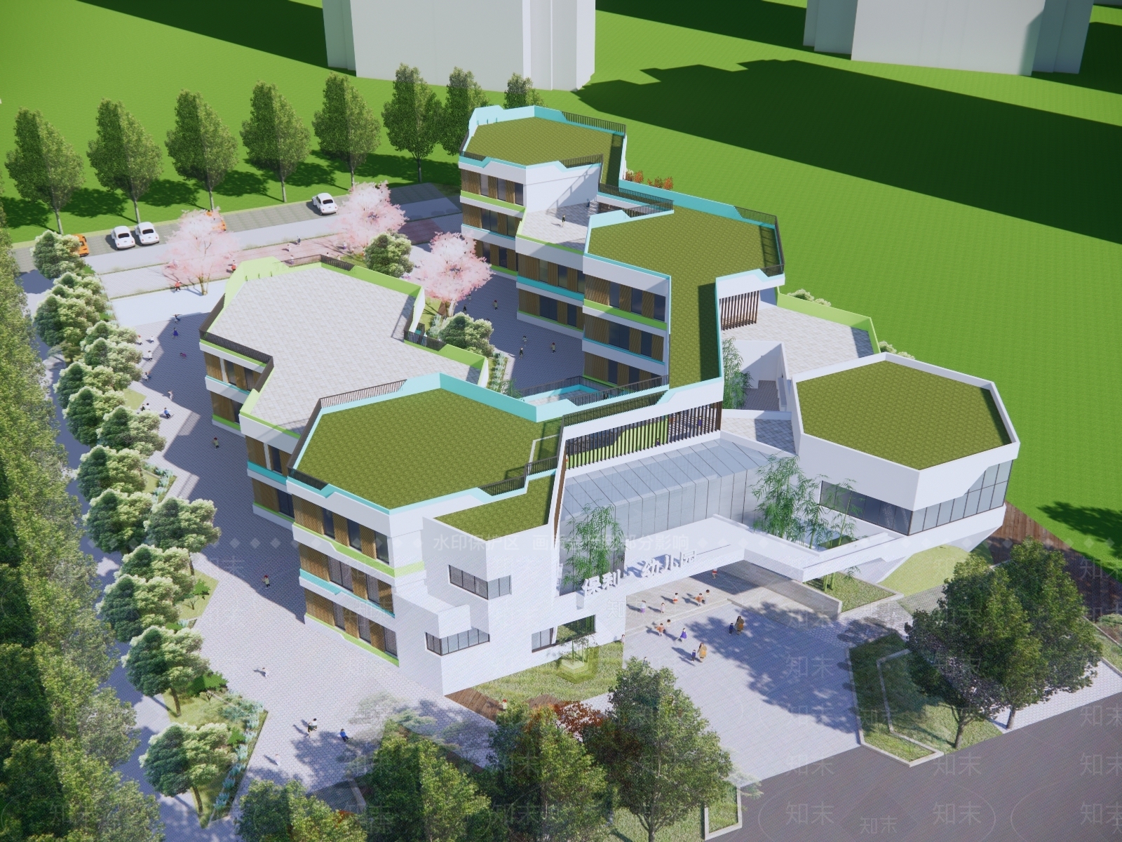 现代文教建筑幼儿园SU模型下载【ID:1139231640】