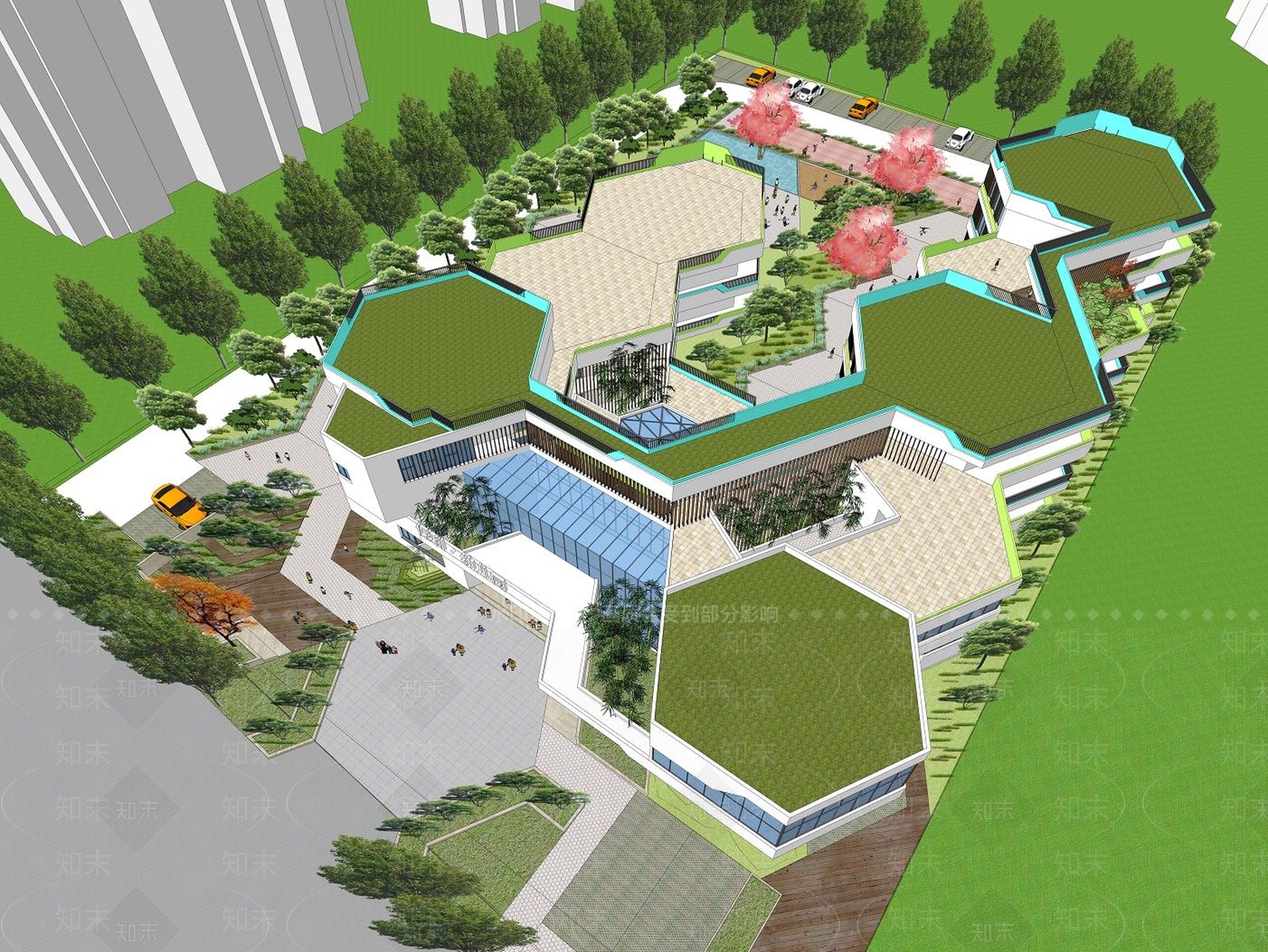 现代文教建筑幼儿园SU模型下载【ID:1139231640】