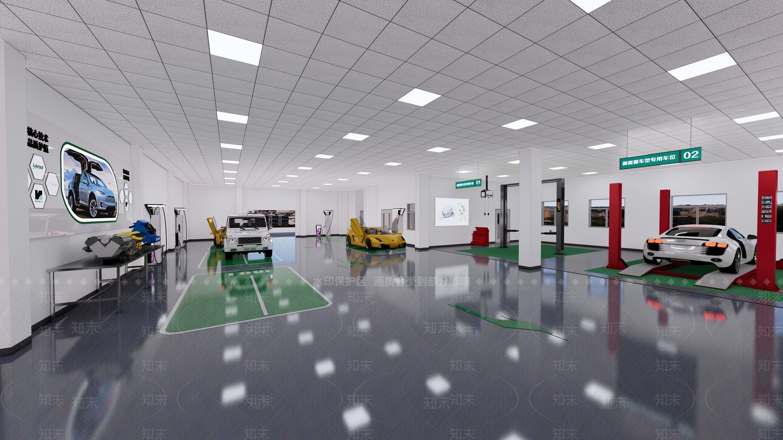 现代汽车维修店SU模型下载【ID:1139234909】