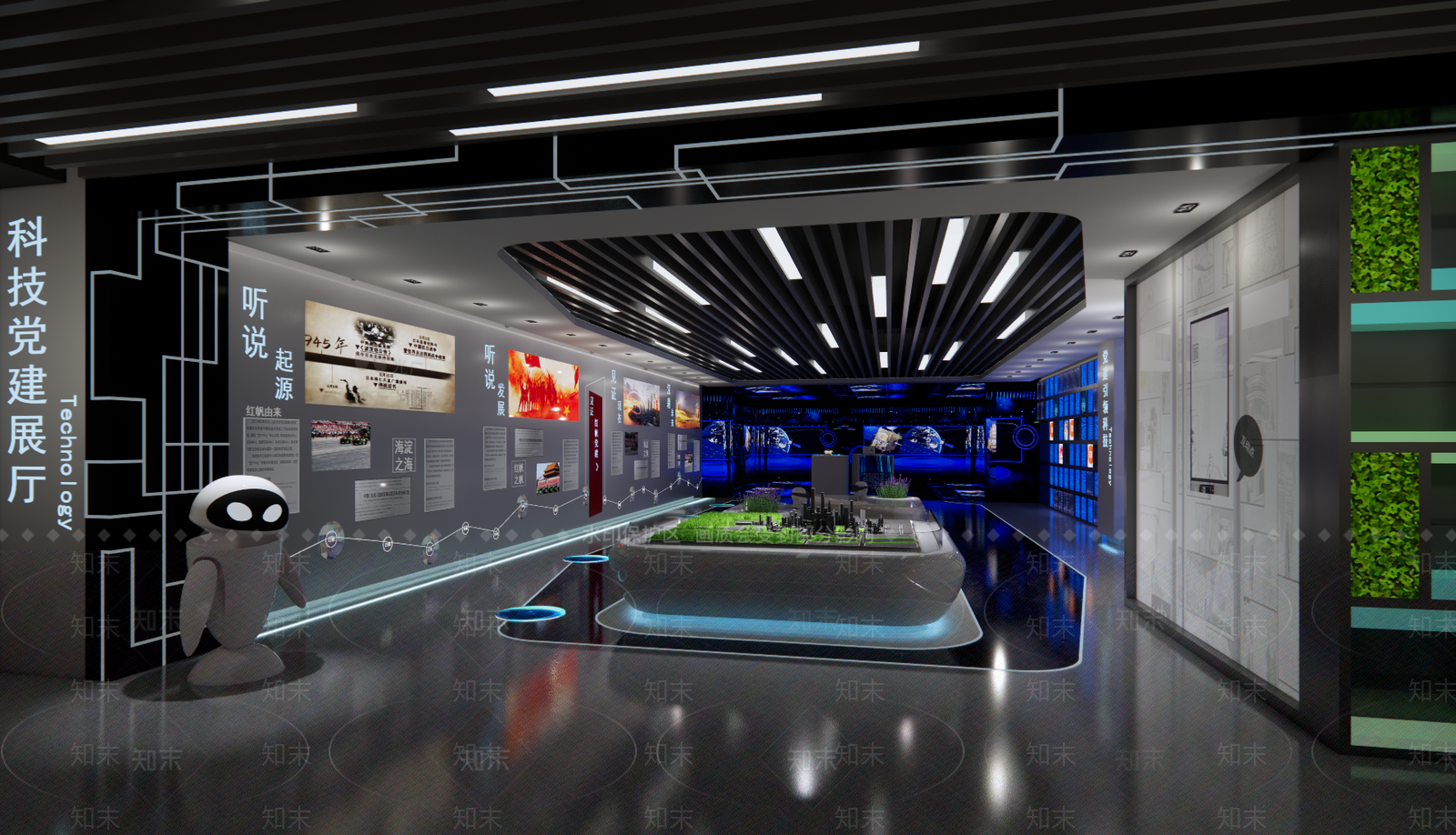 现代党建展厅SU模型下载【ID:1139236143】