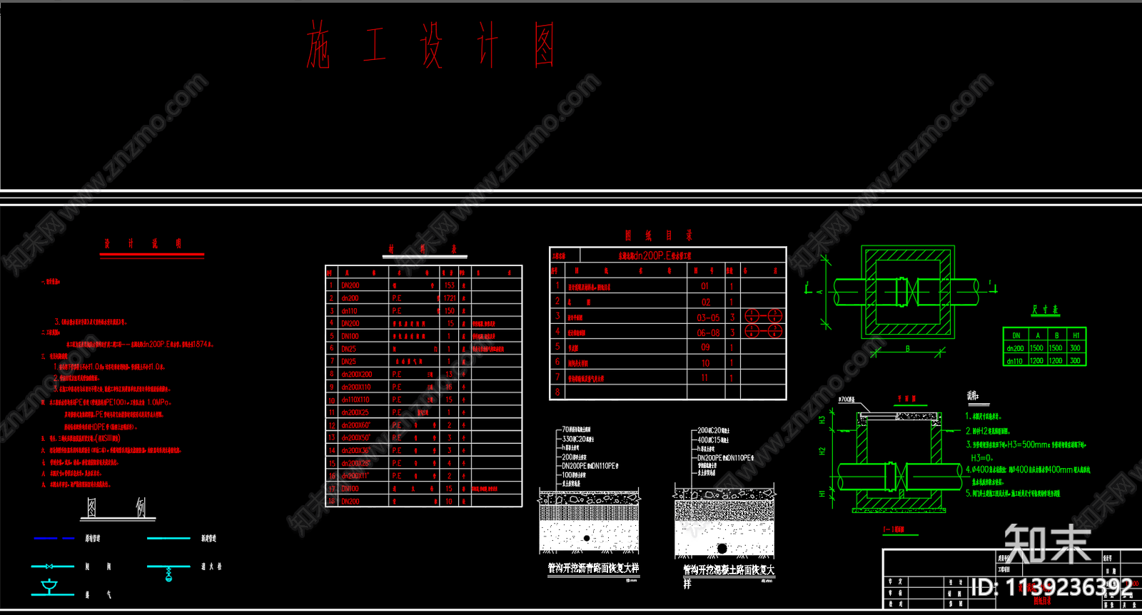 某县城供水管网工程cad施工图下载【ID:1139236392】