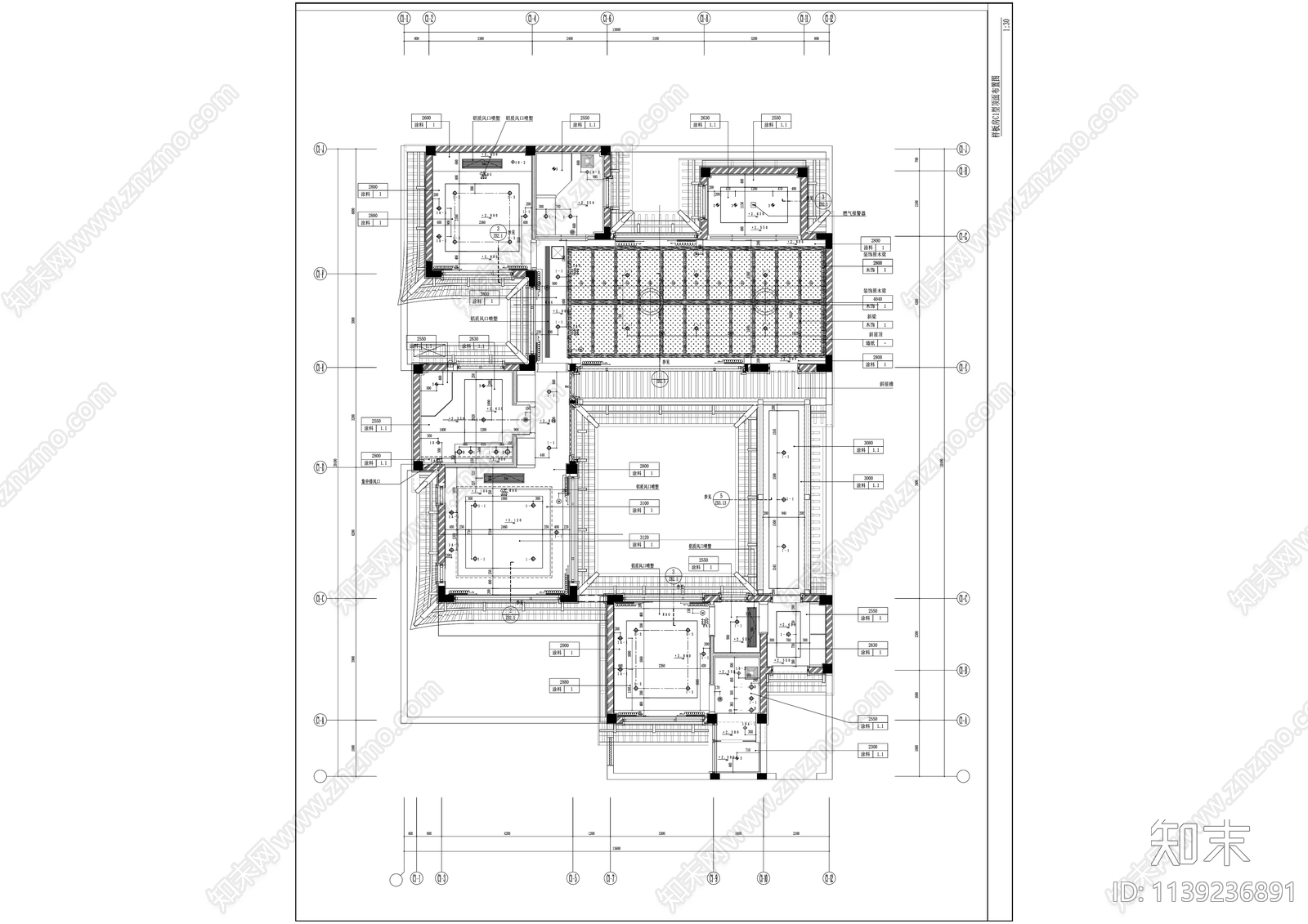 绿城桃李春风中式别墅精装修施工图下载【ID:1139236891】